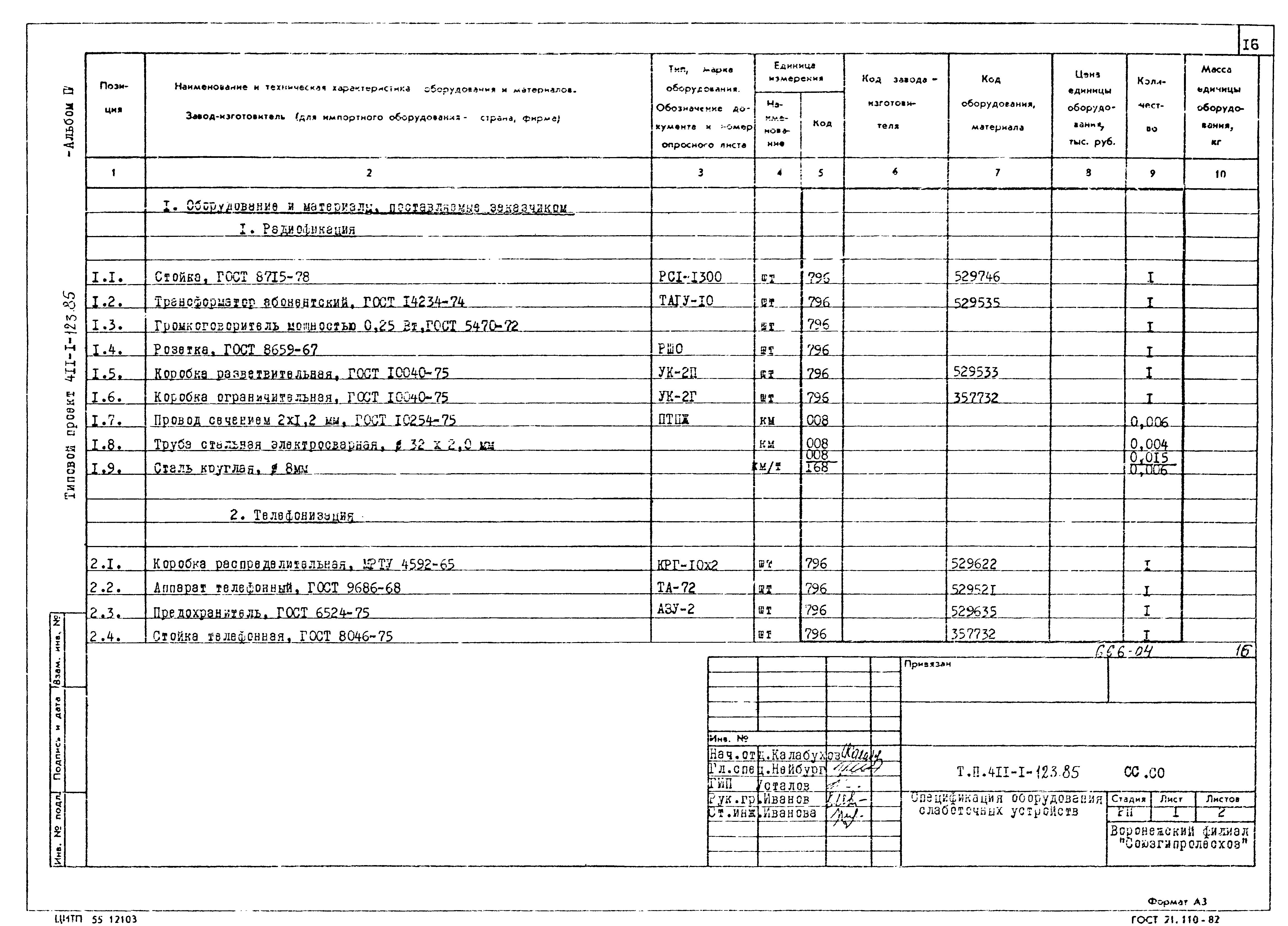 Типовой проект 411-1-123.85