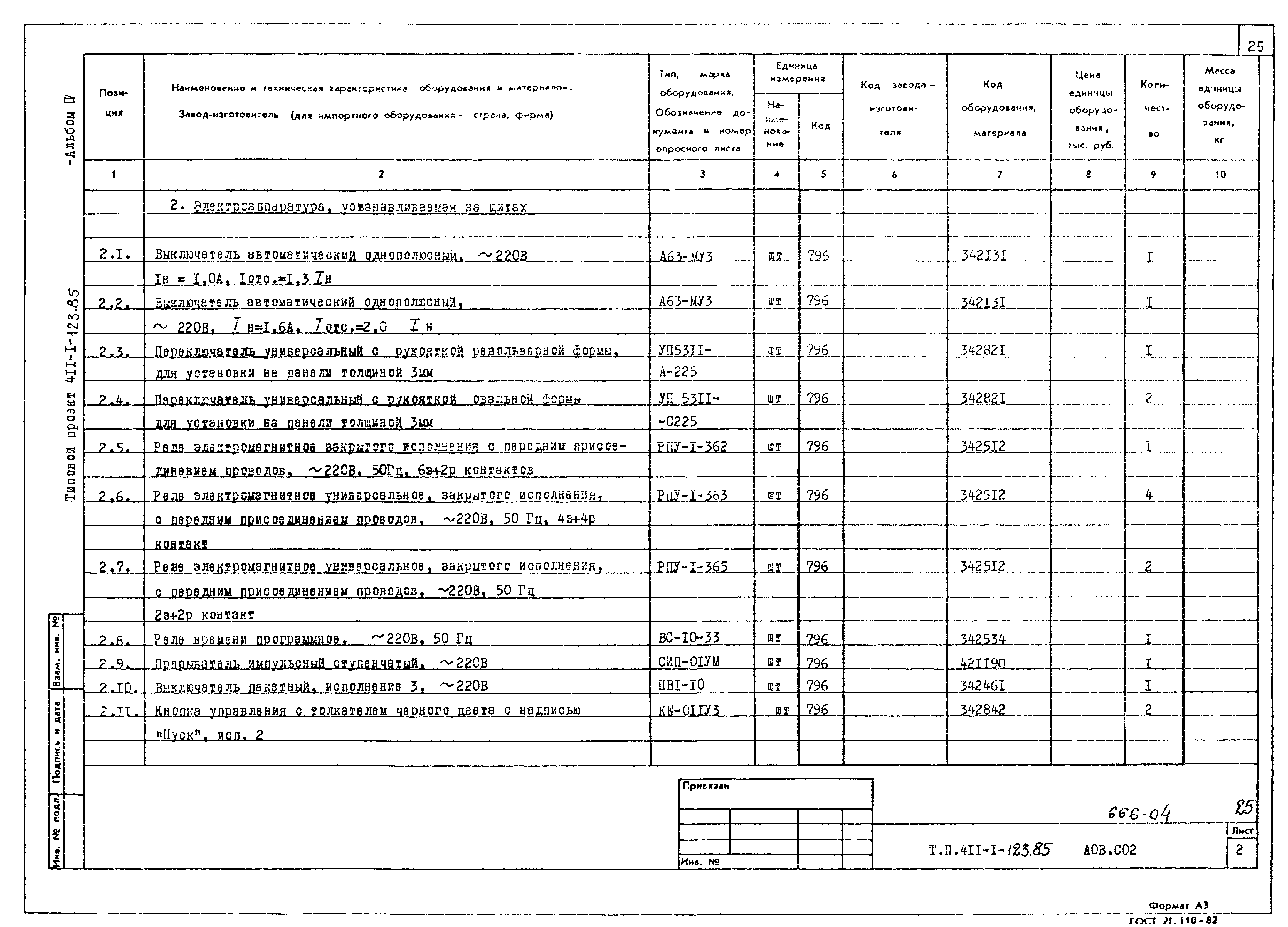 Типовой проект 411-1-123.85