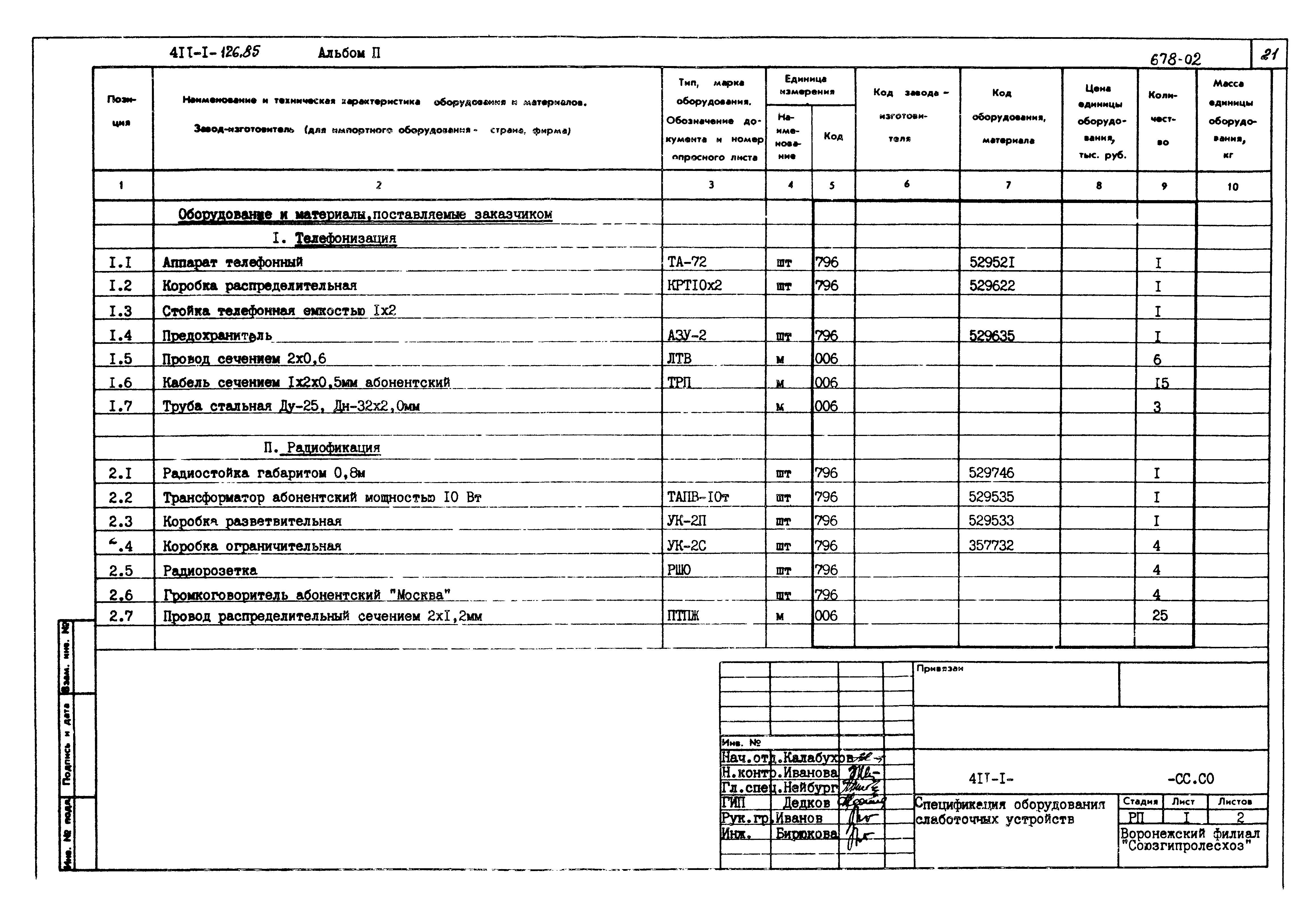 Типовой проект 411-1-126.85