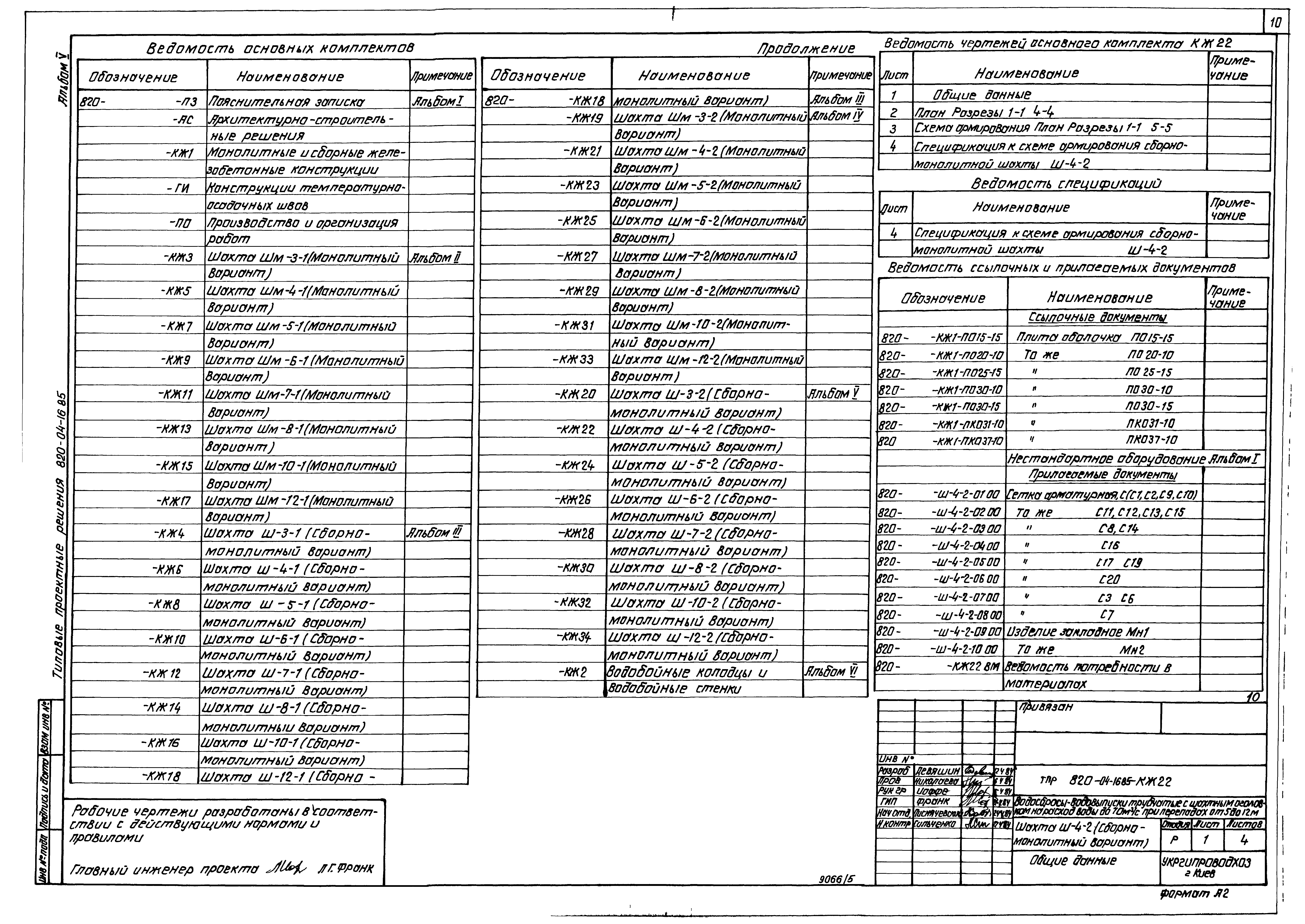 Типовые проектные решения 820-04-16.85