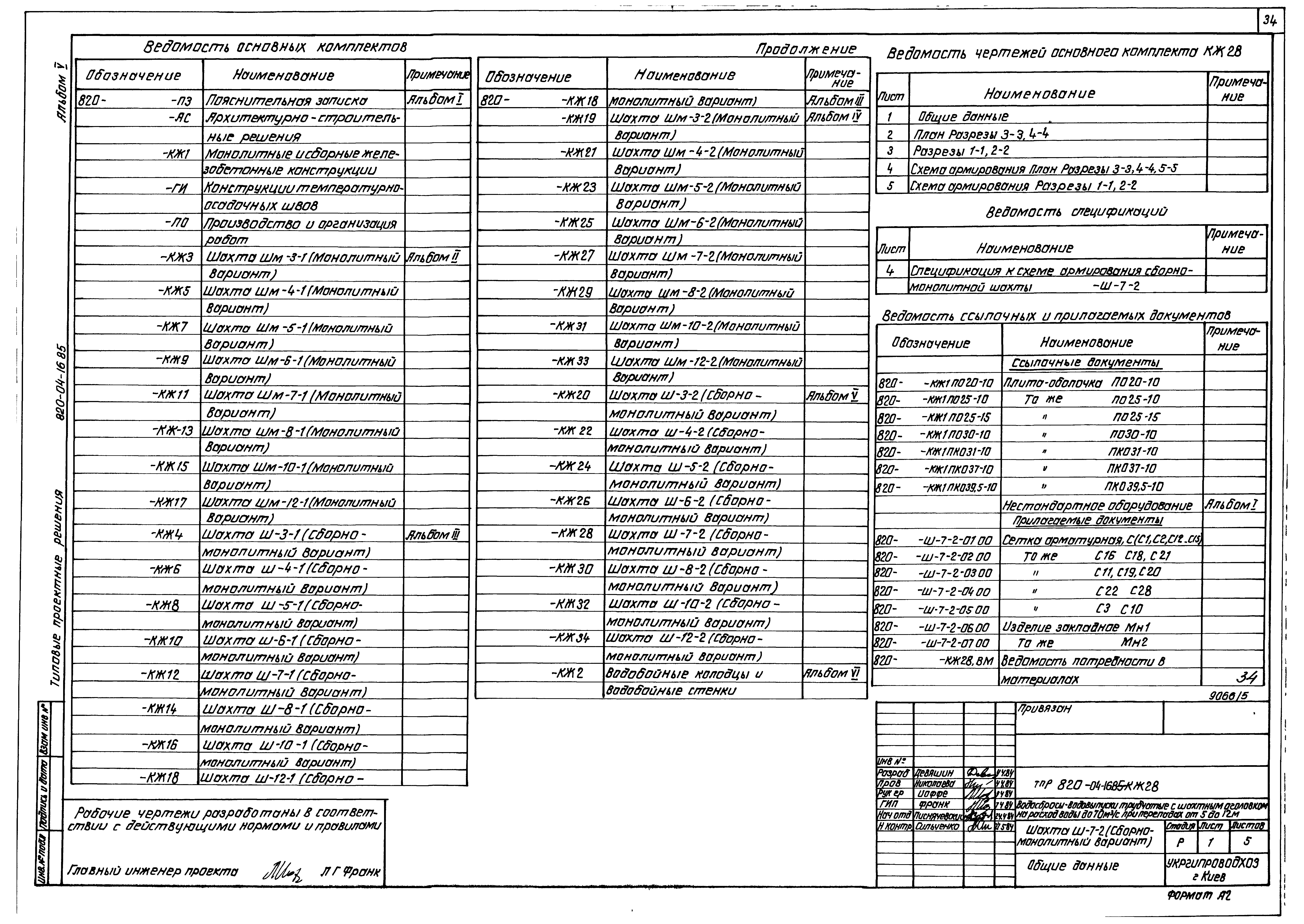 Типовые проектные решения 820-04-16.85
