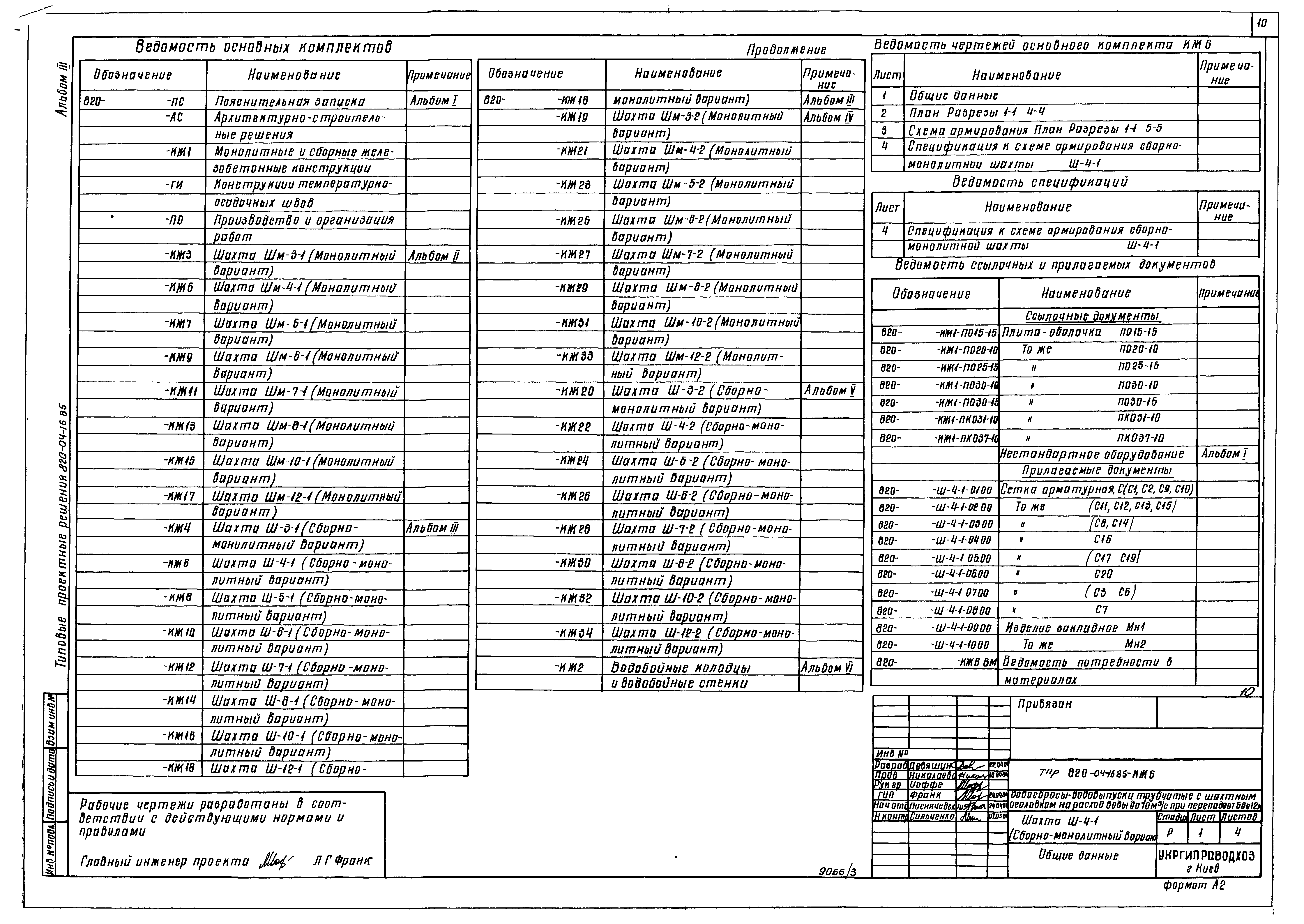 Типовые проектные решения 820-04-16.85