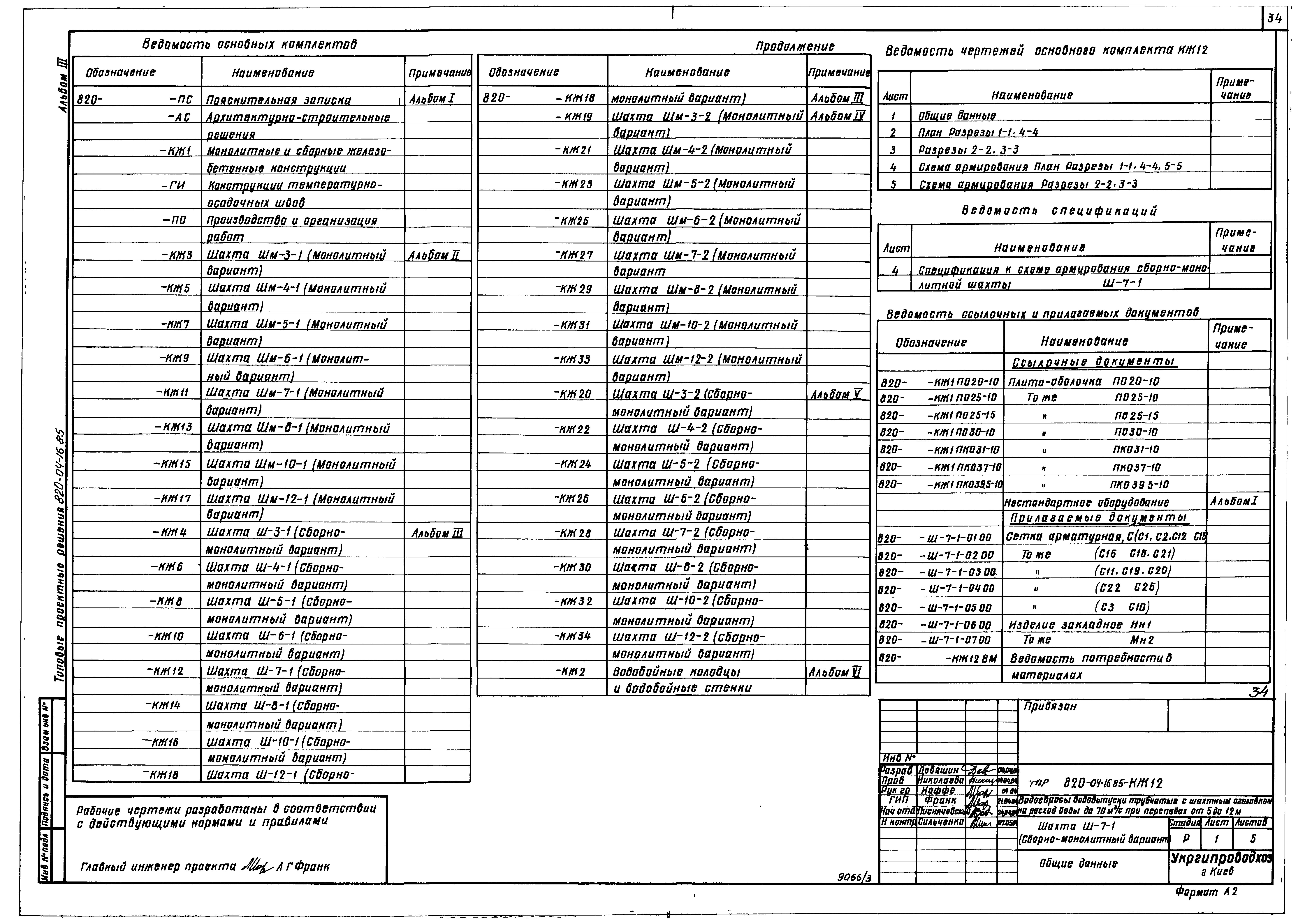 Типовые проектные решения 820-04-16.85