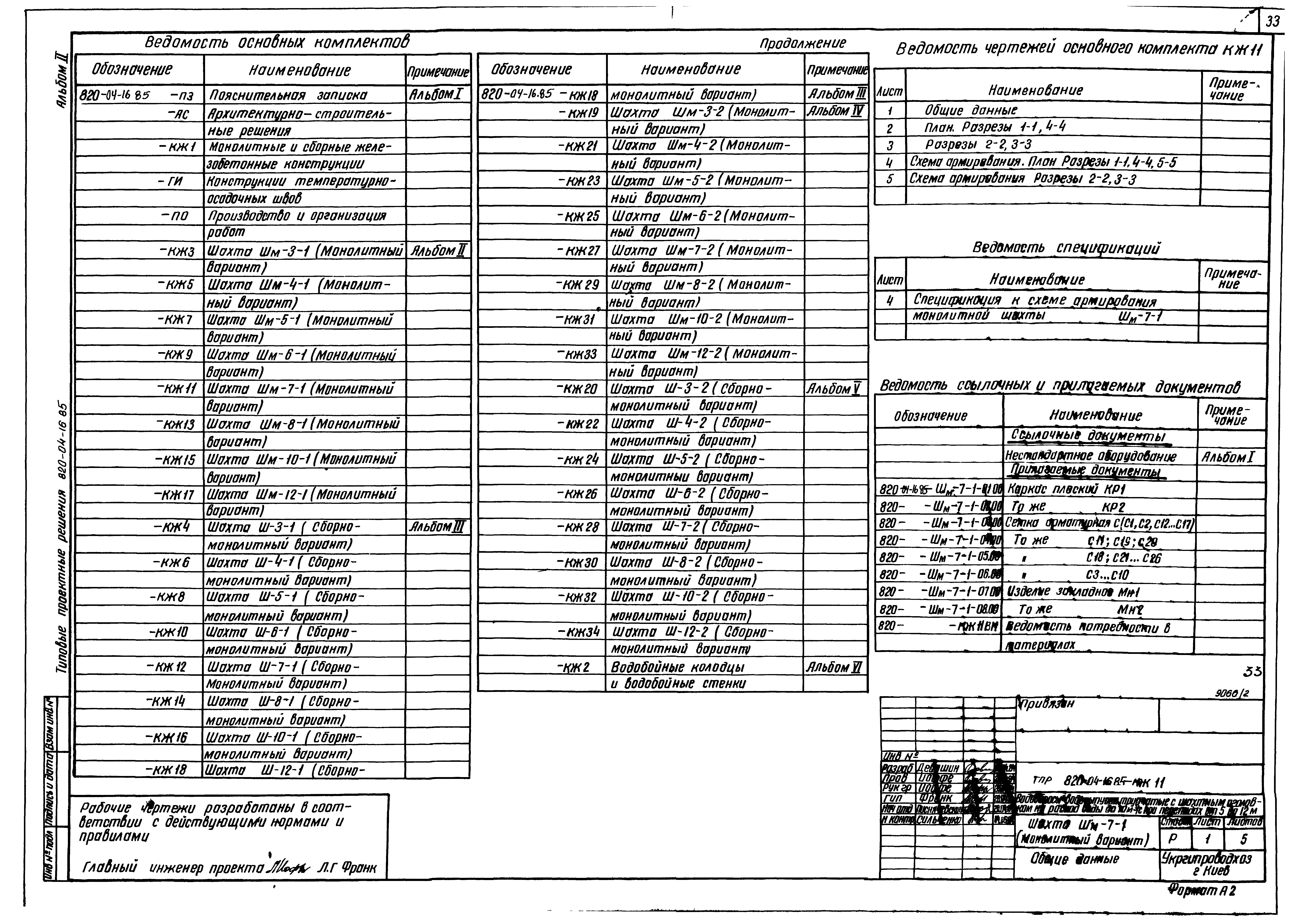 Типовые проектные решения 820-04-16.85