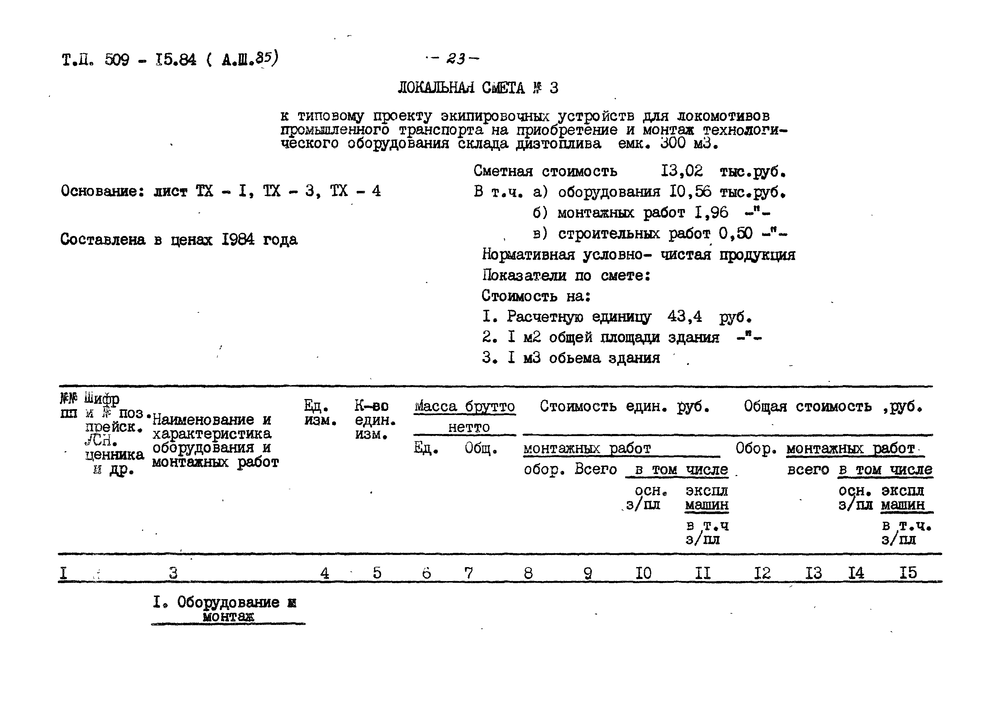 Типовой проект 509-15.84