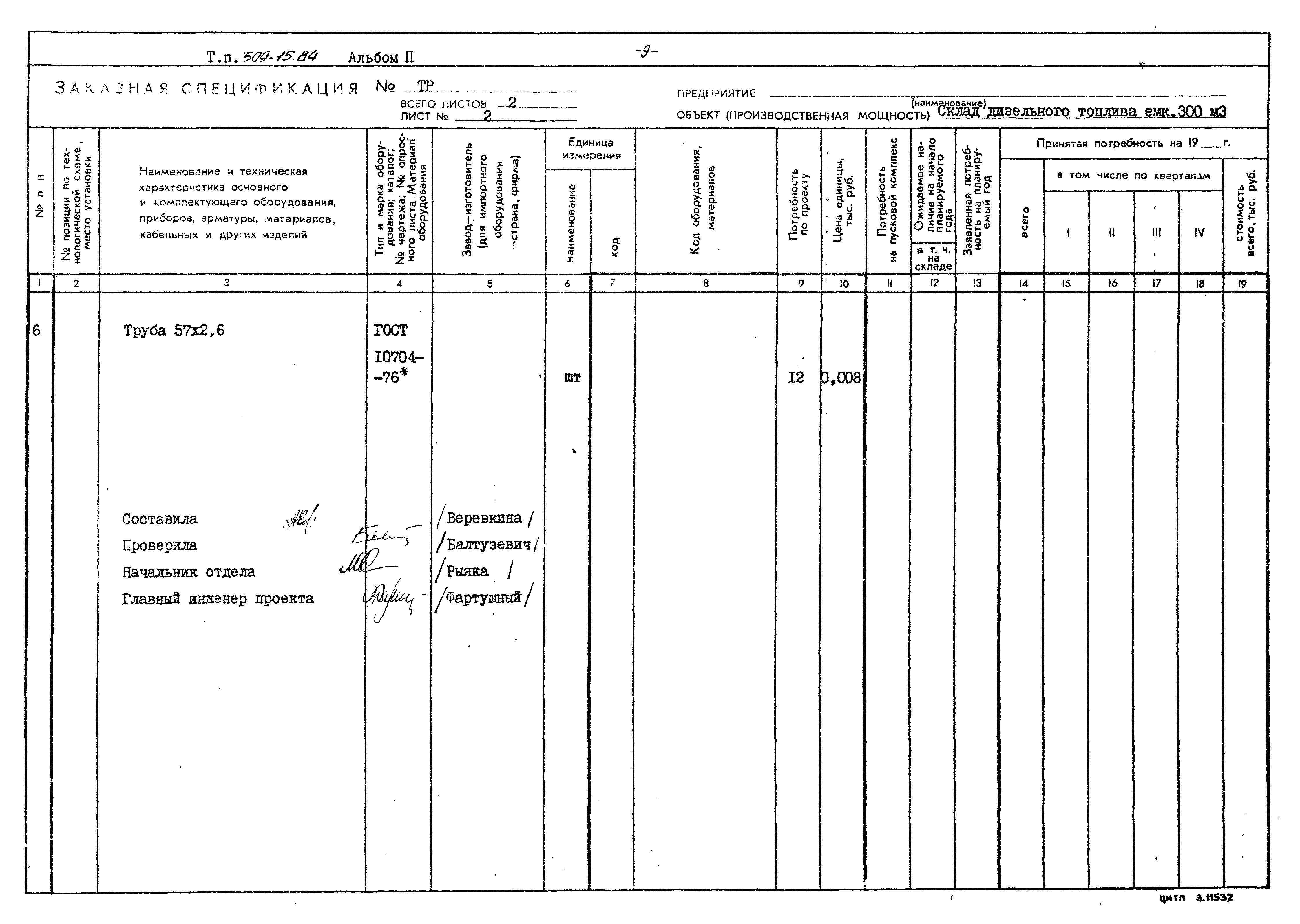 Типовой проект 509-15.84