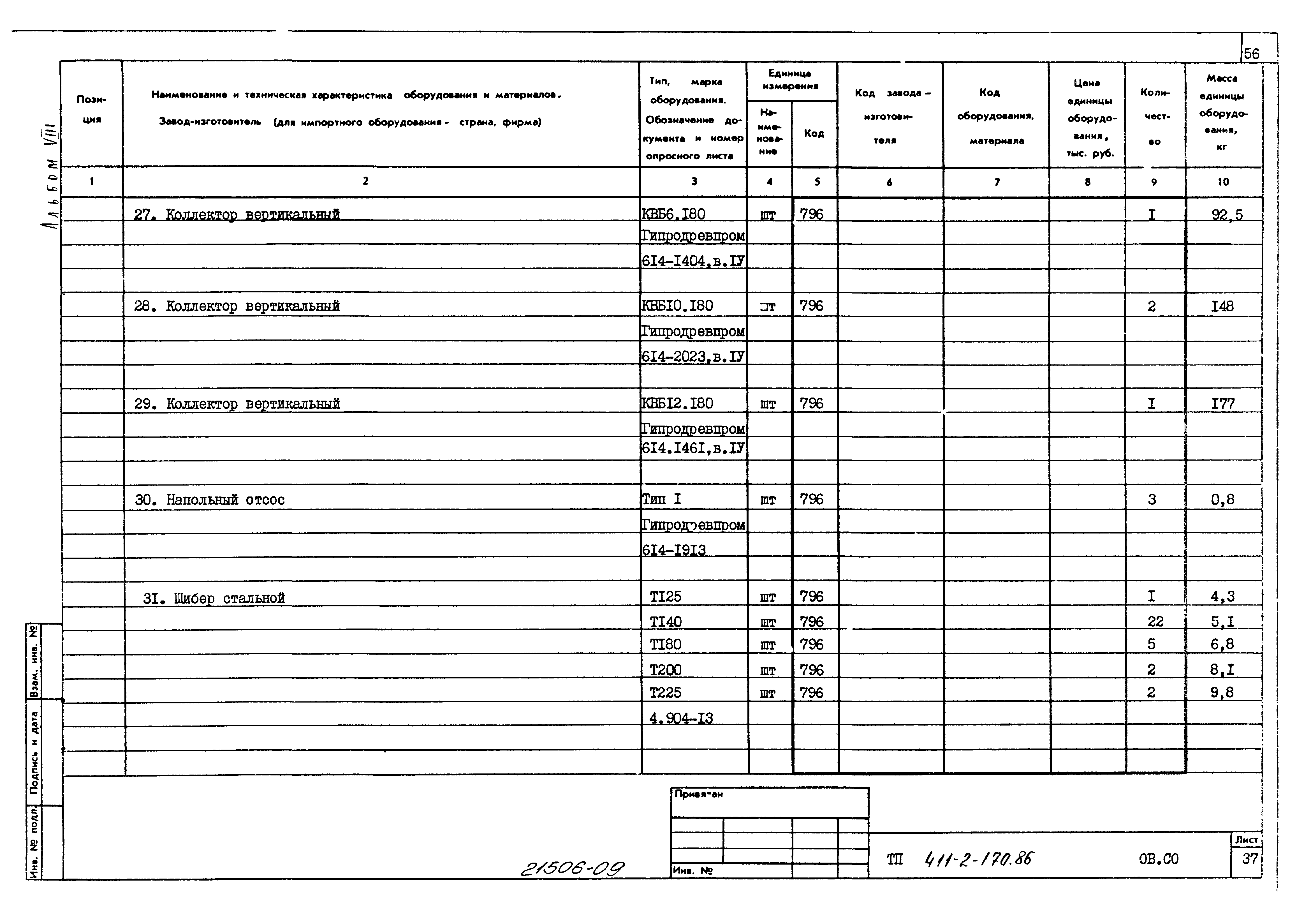 Типовой проект 411-2-170.86