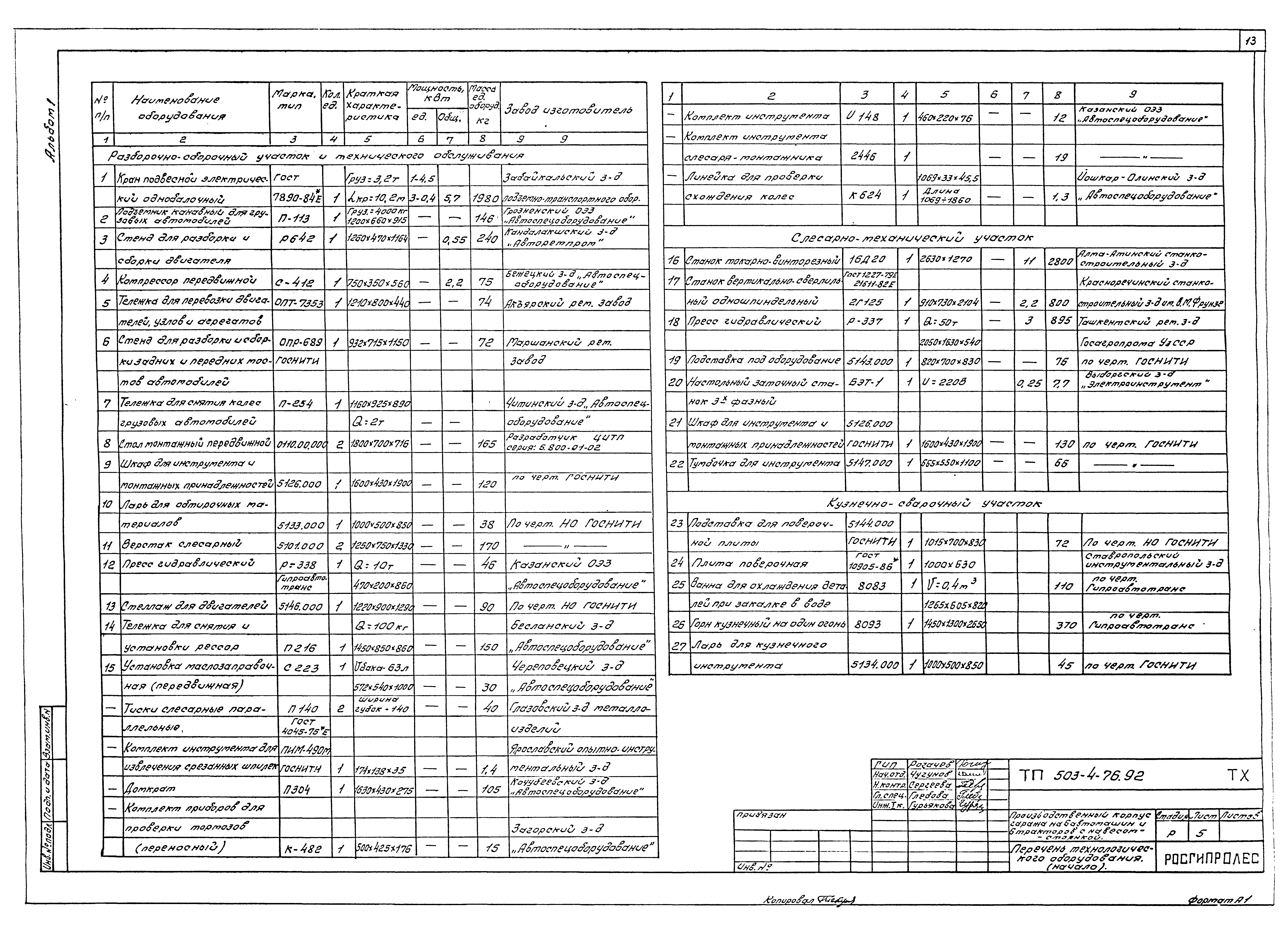 Типовой проект 503-4-76.92