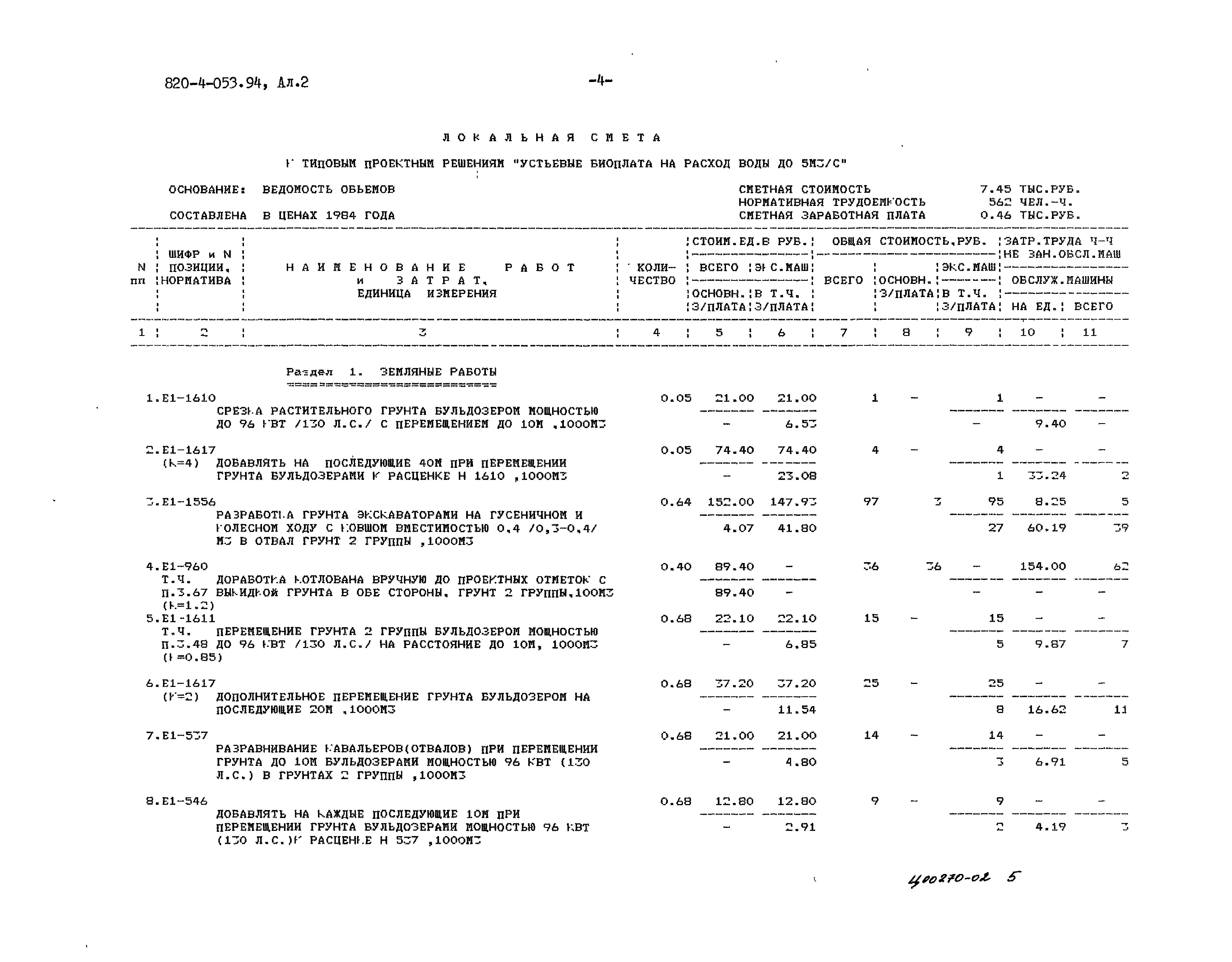 Типовые проектные решения 820-4-053.94