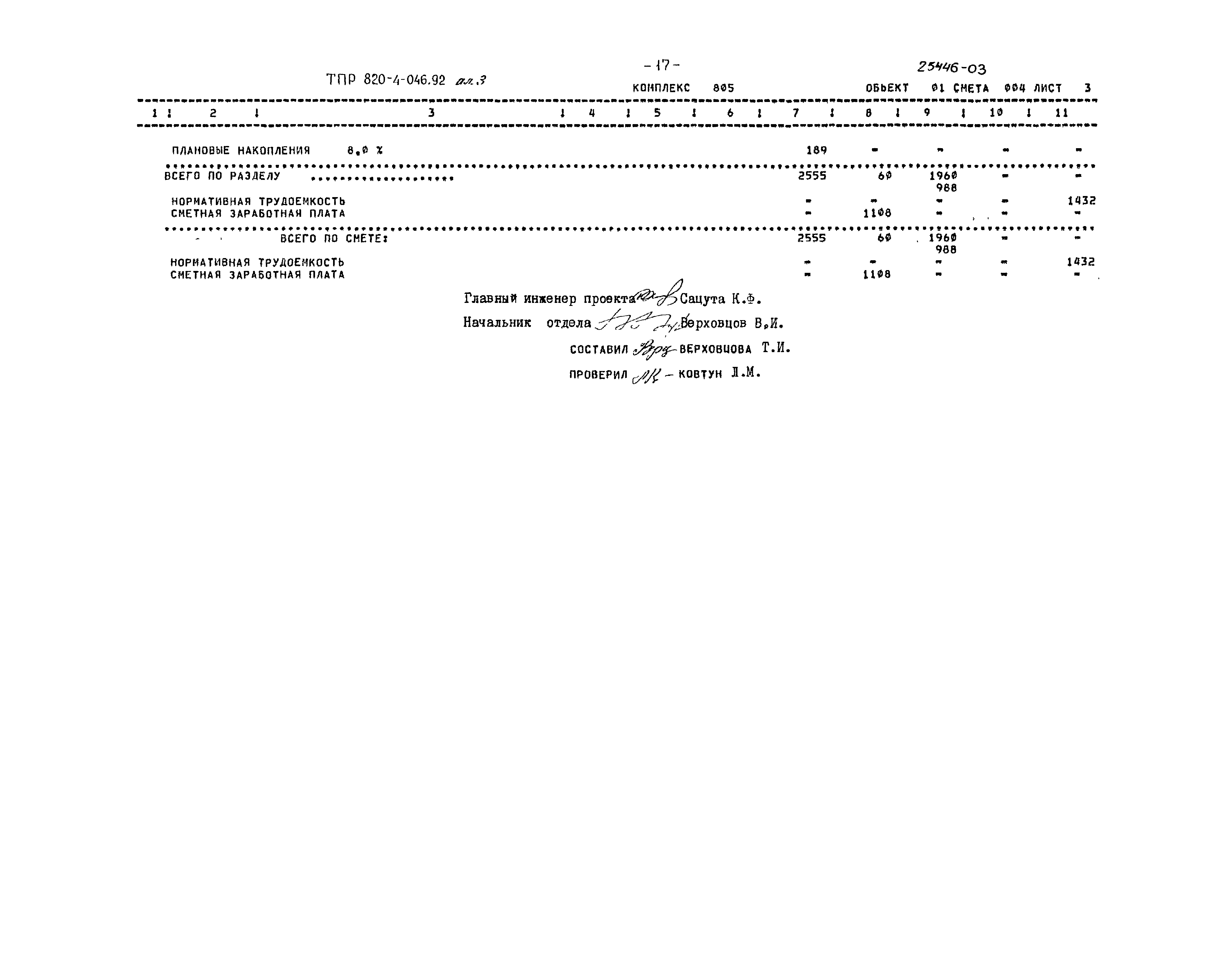 Типовые проектные решения 820-4-046.92