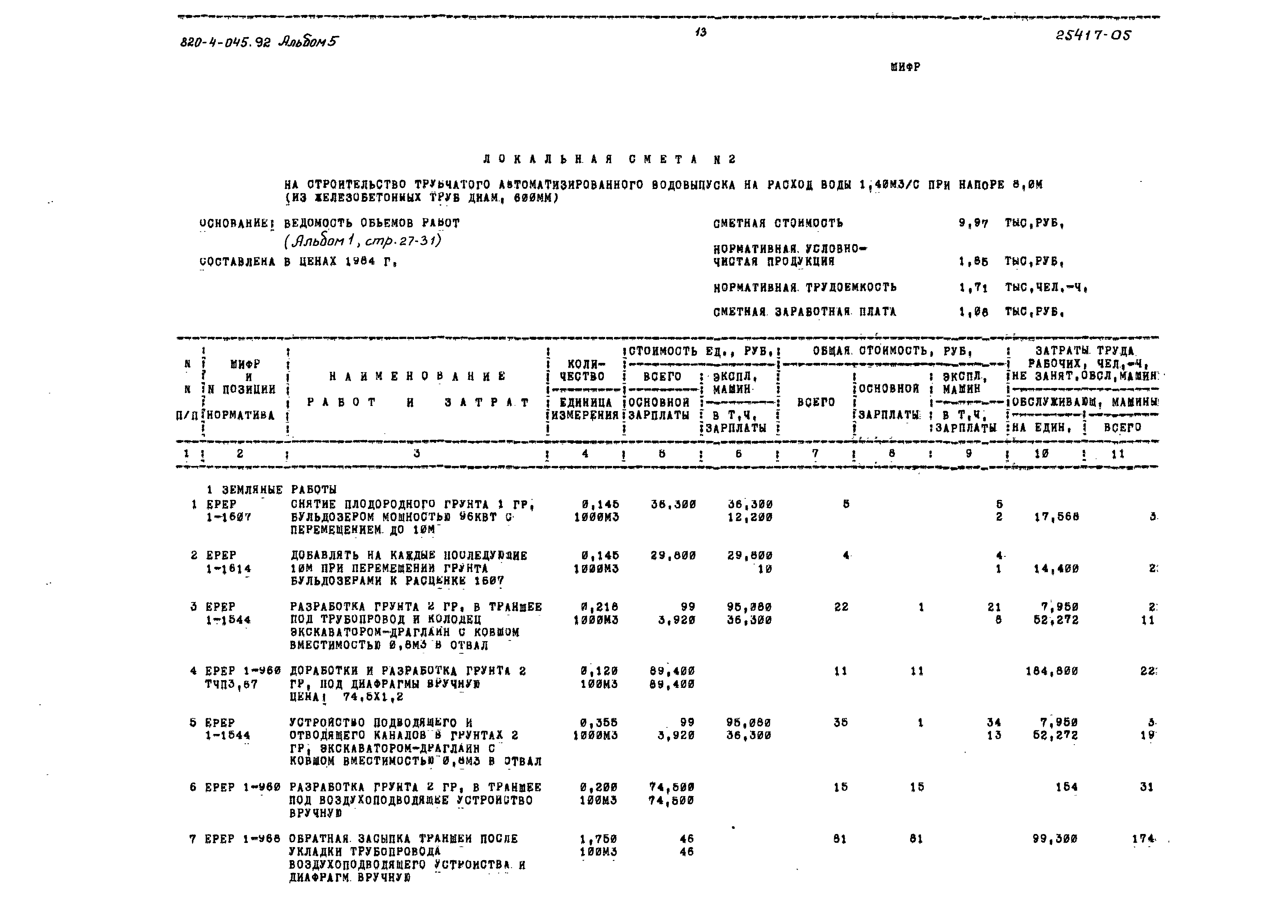 Типовые проектные решения 820-4-045.92