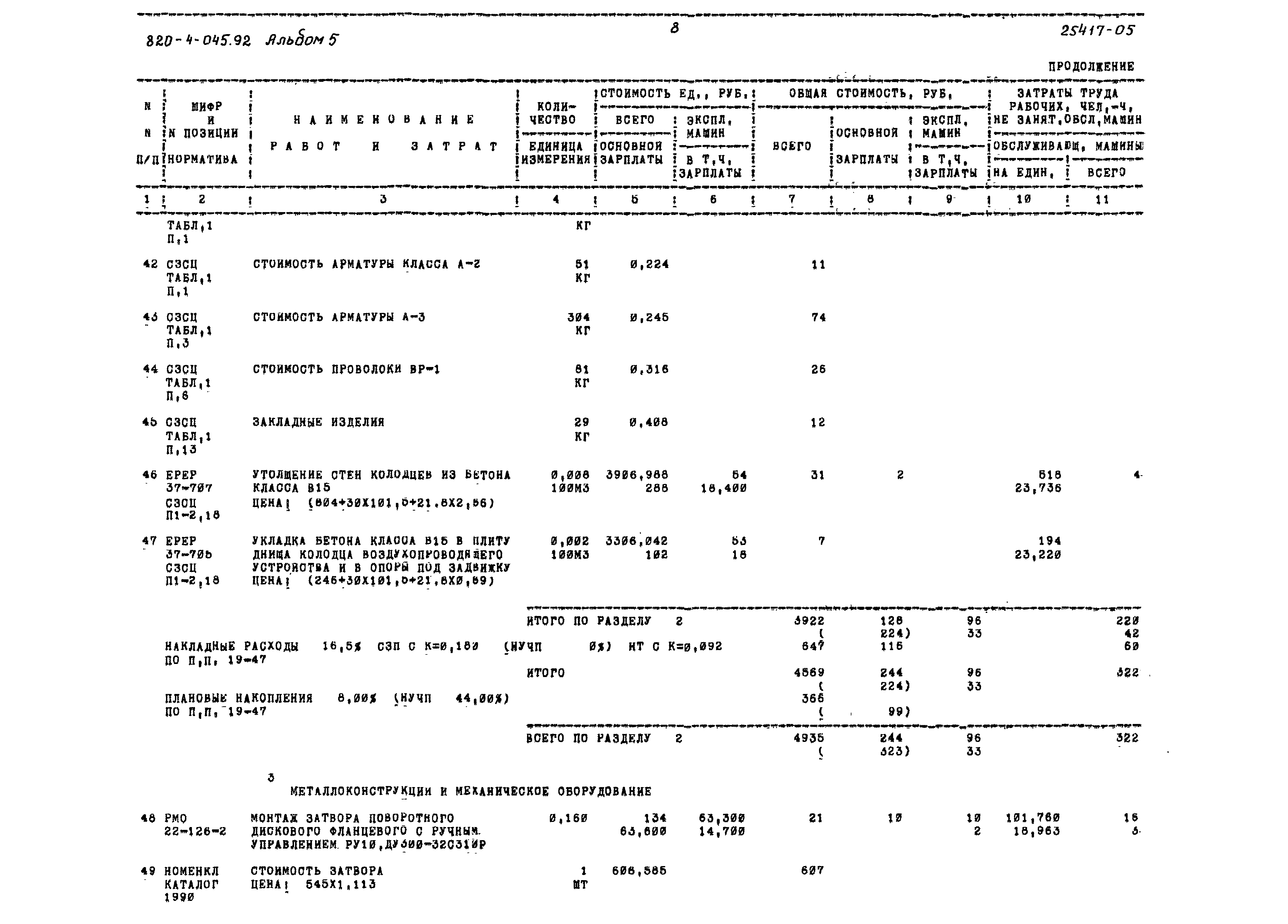 Типовые проектные решения 820-4-045.92