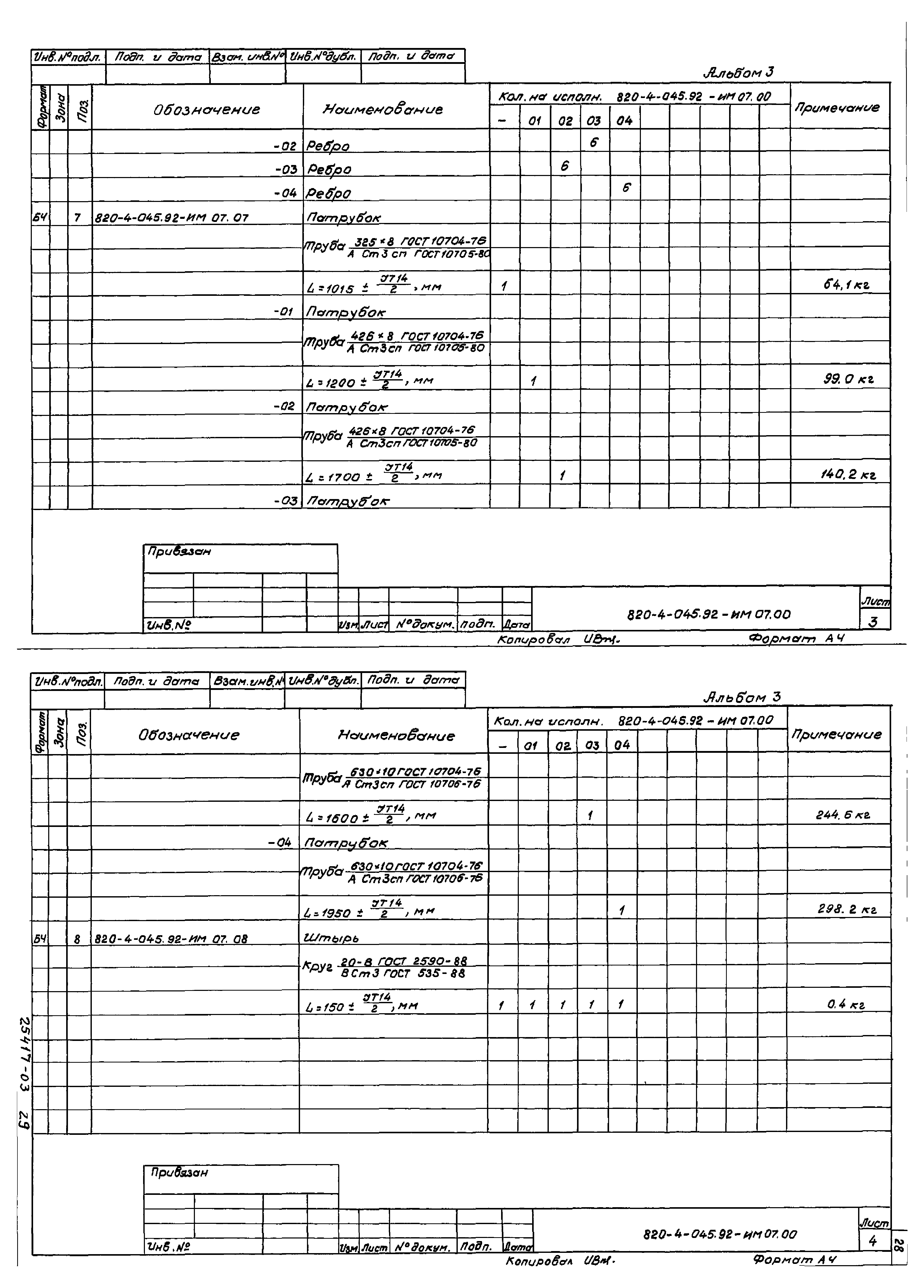 Типовые проектные решения 820-4-045.92
