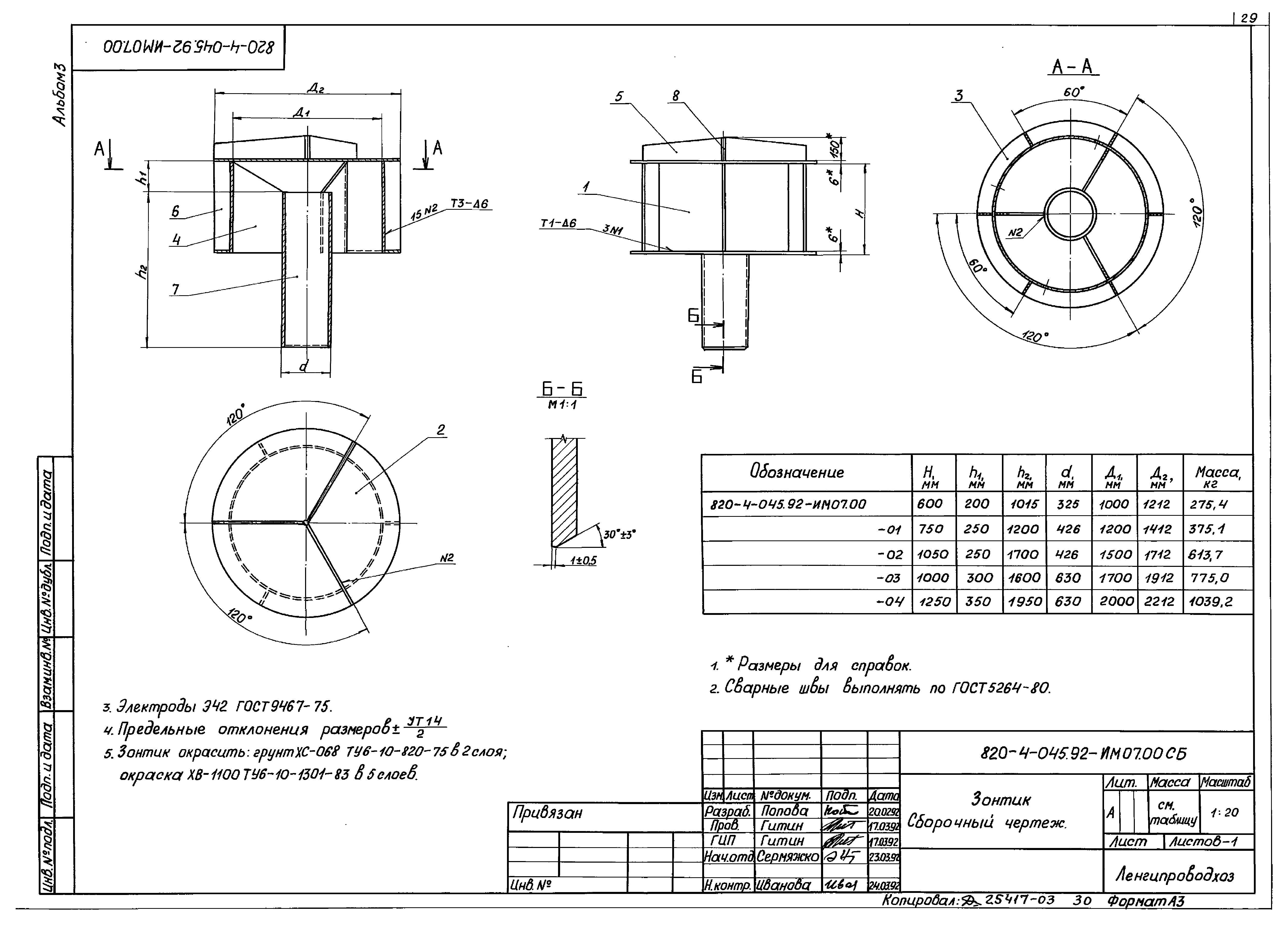 Типовые проектные решения 820-4-045.92