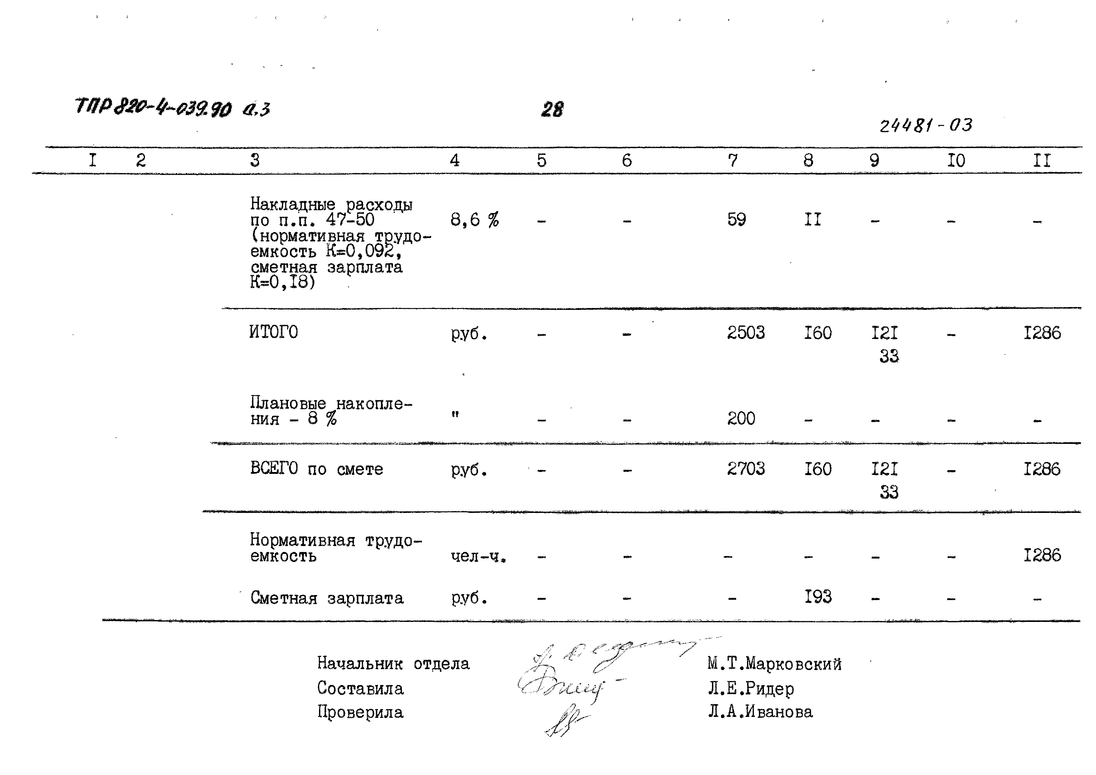 Типовые проектные решения 820-4-039.90
