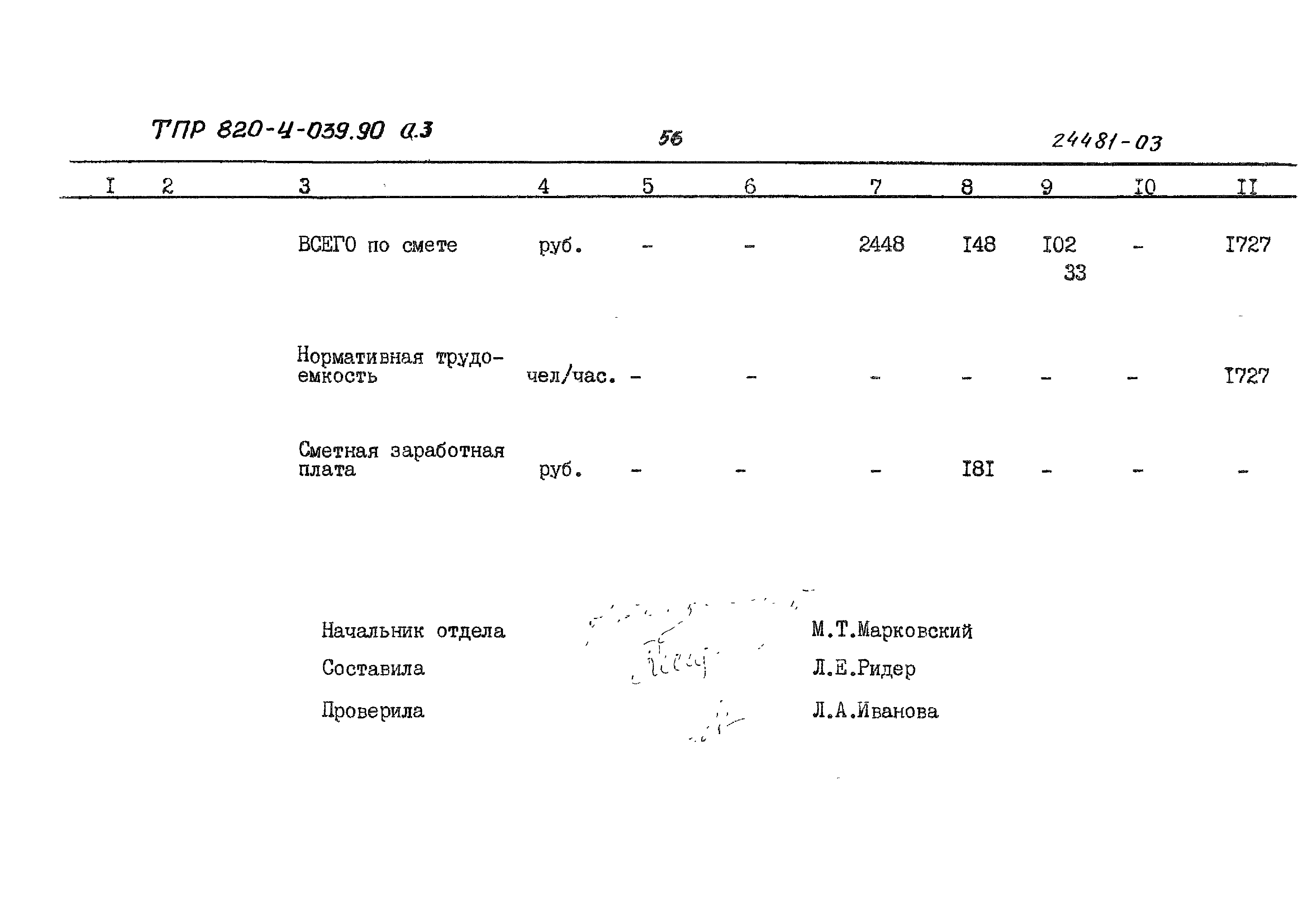 Типовые проектные решения 820-4-039.90