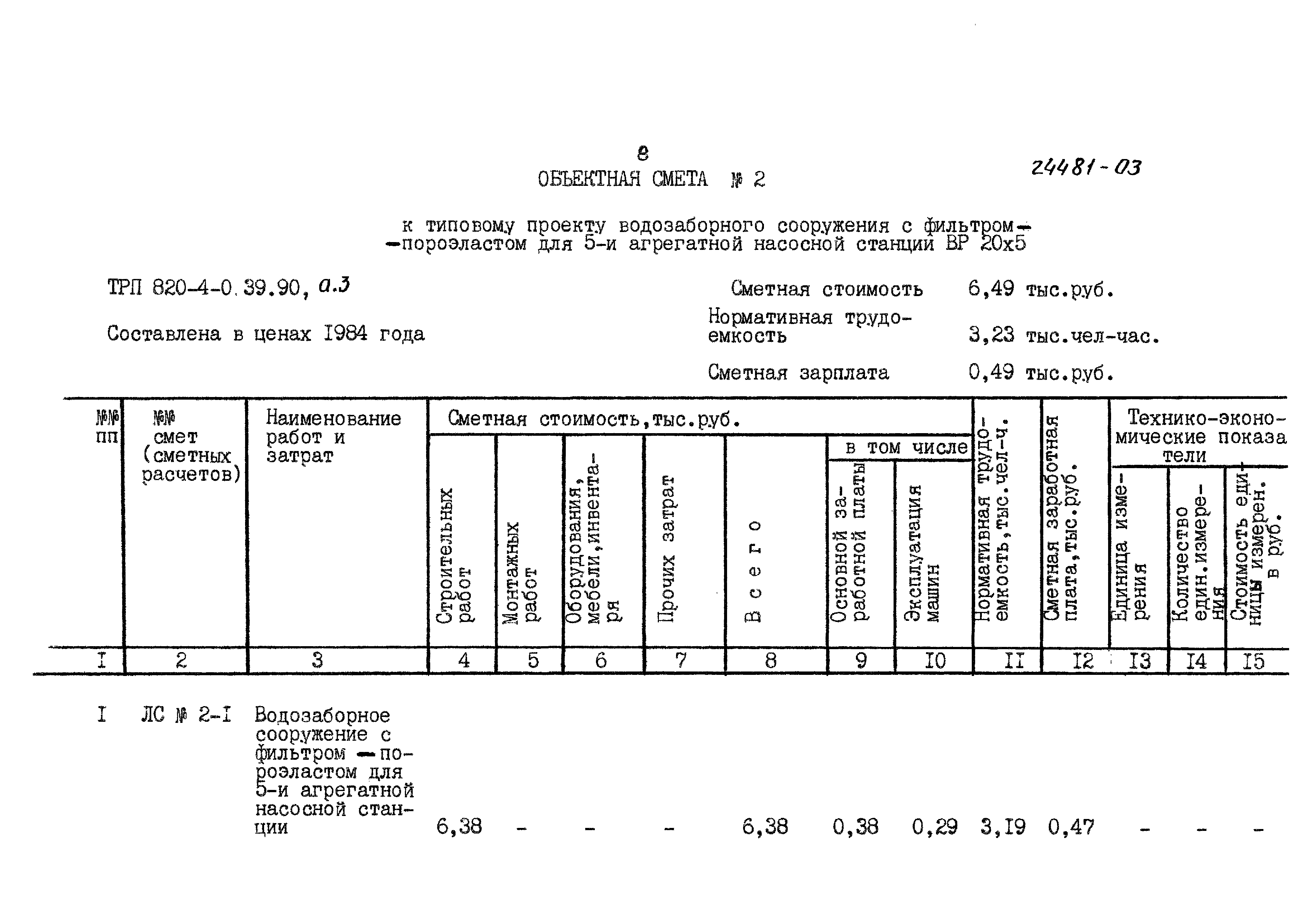 Типовые проектные решения 820-4-039.90