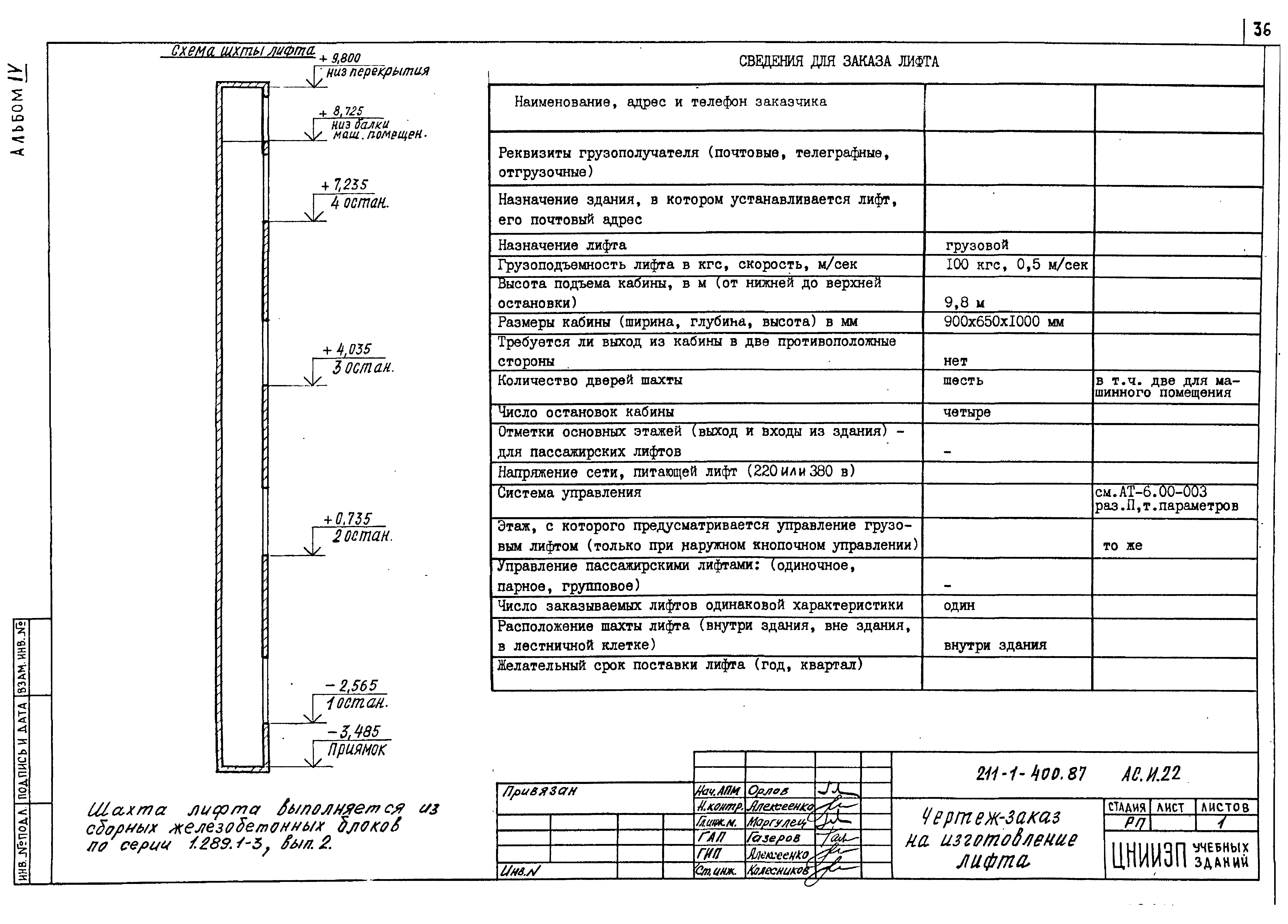 Типовой проект 211-1-400.87