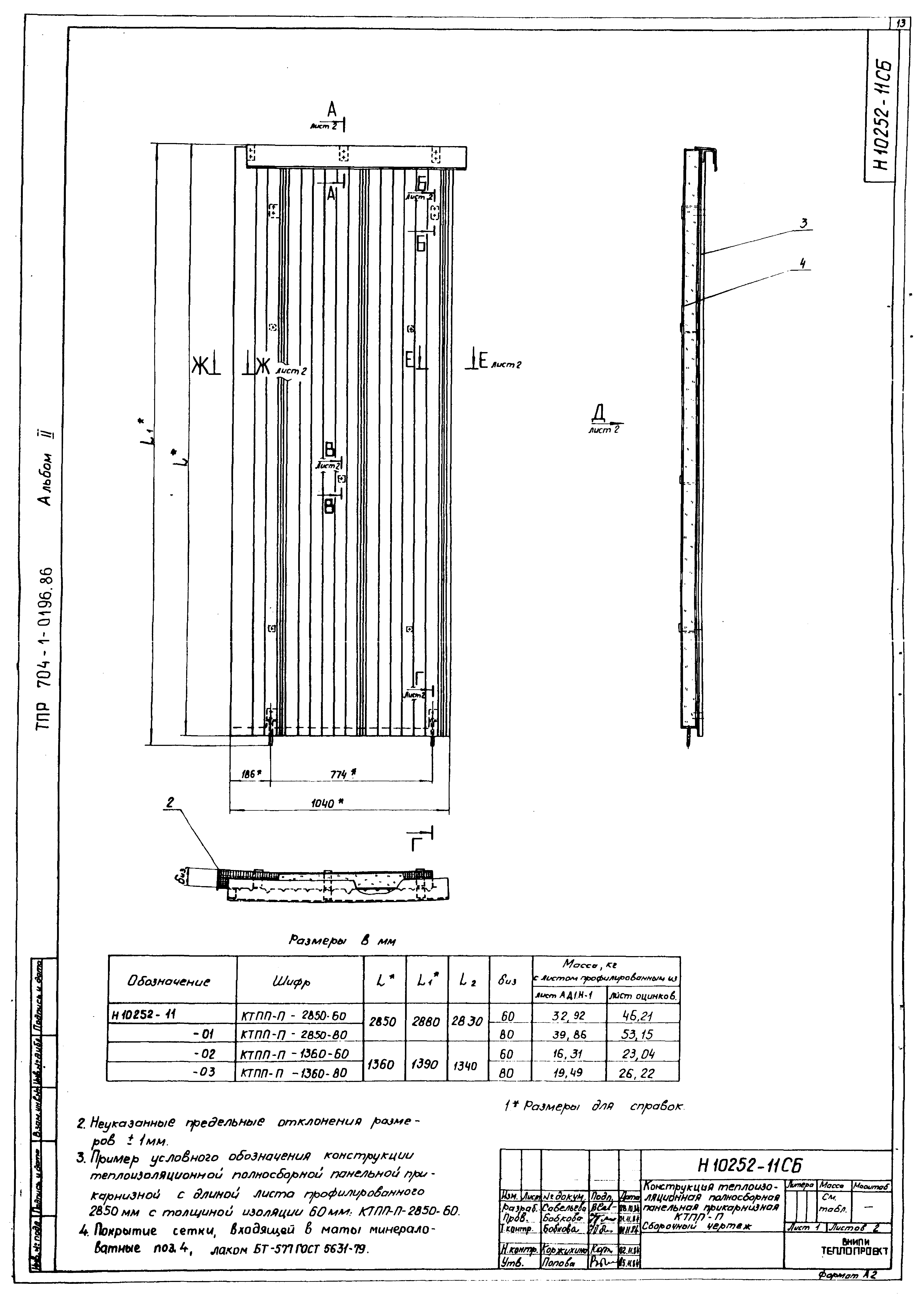 Типовые проектные решения 704-1-0196.86