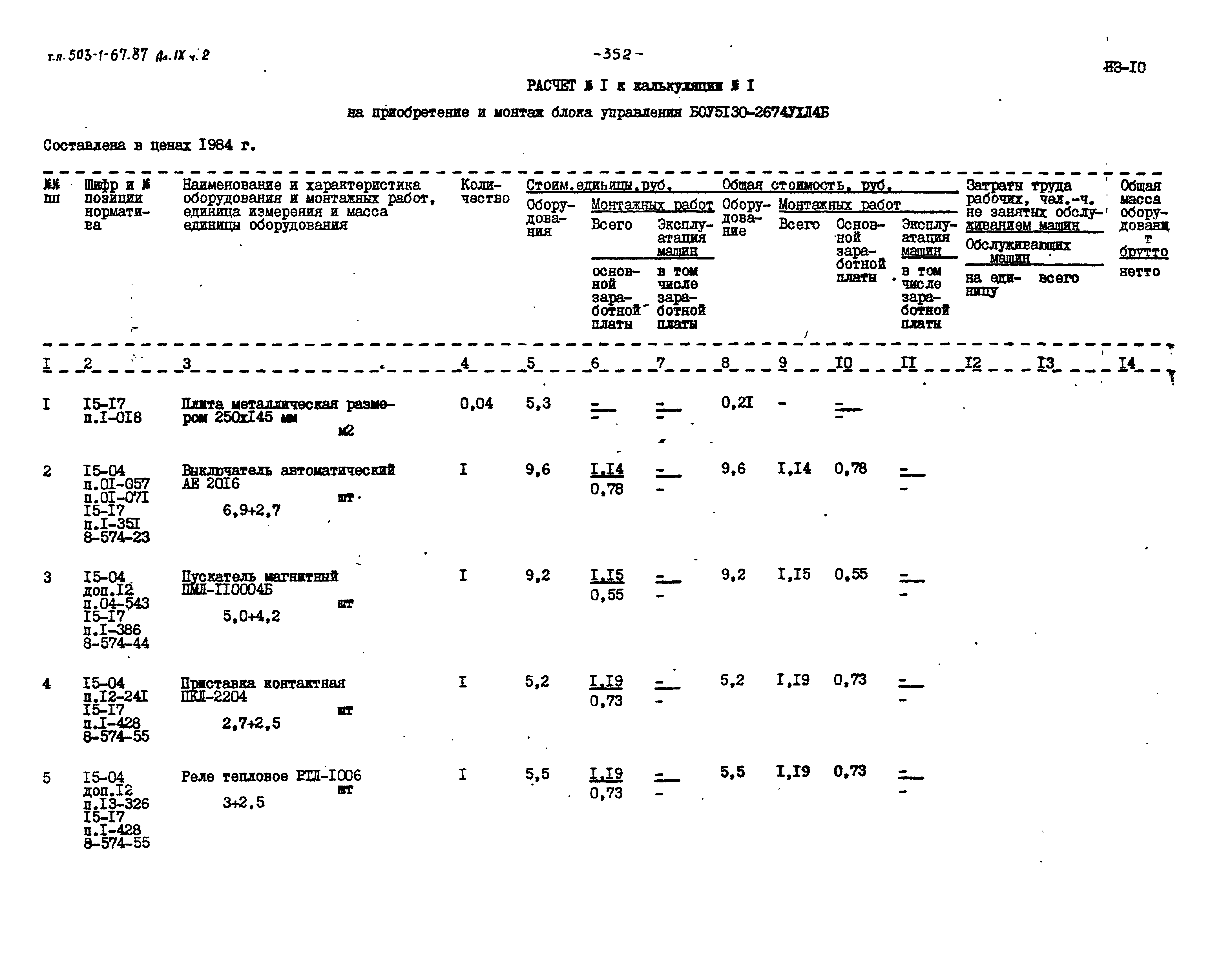 Типовой проект 503-1-67.87