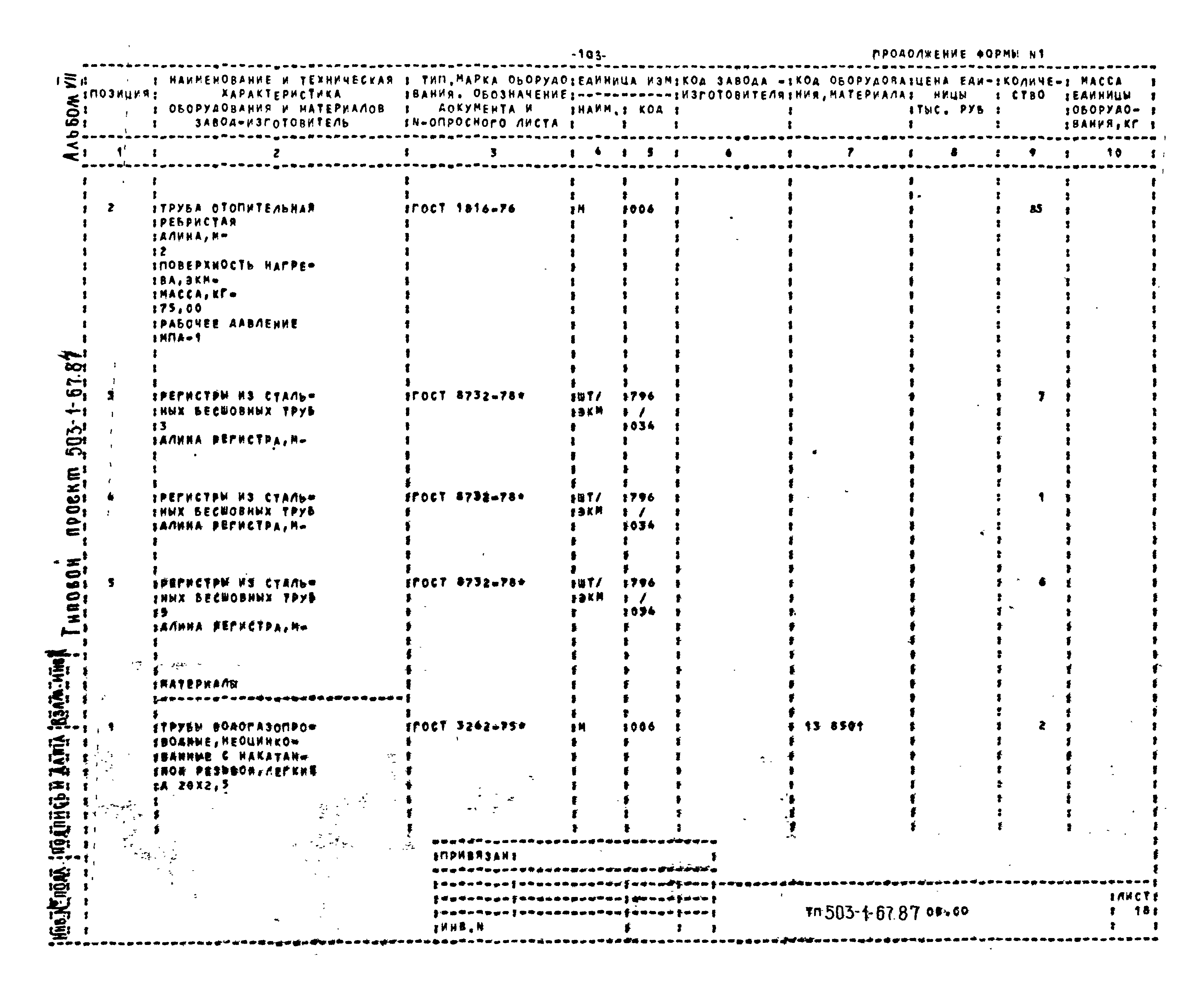 Типовой проект 503-1-67.87