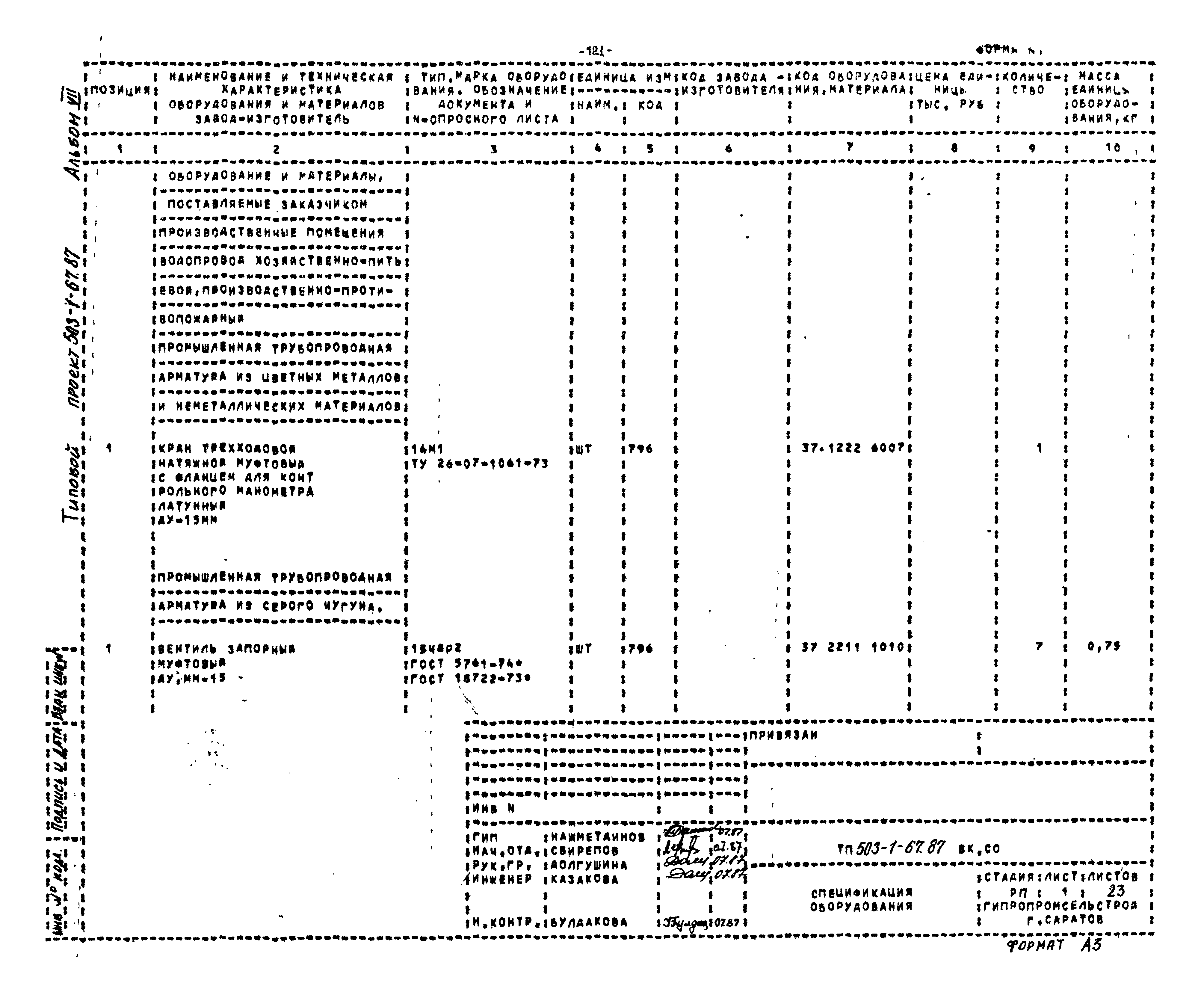 Типовой проект 503-1-67.87