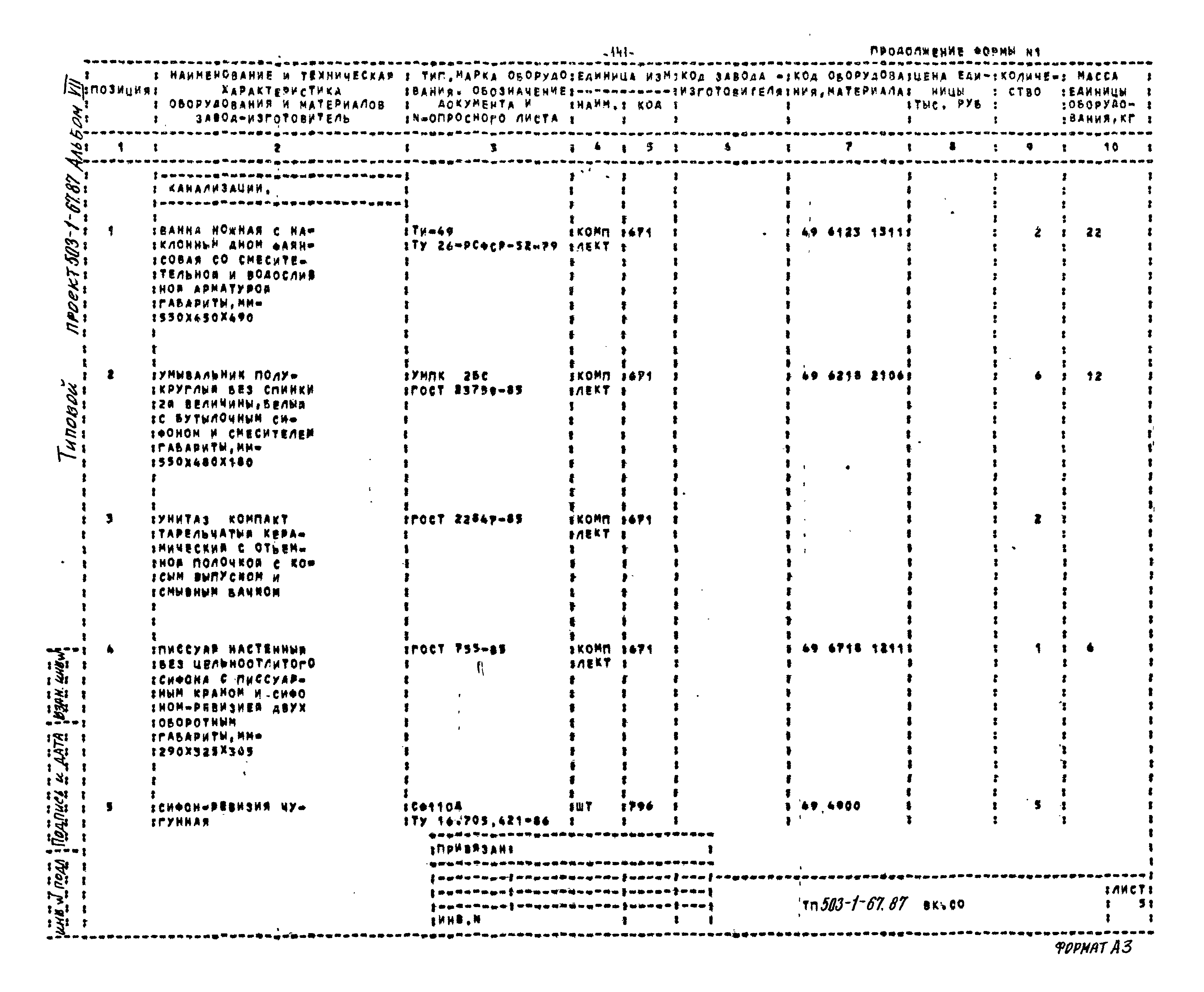 Типовой проект 503-1-67.87
