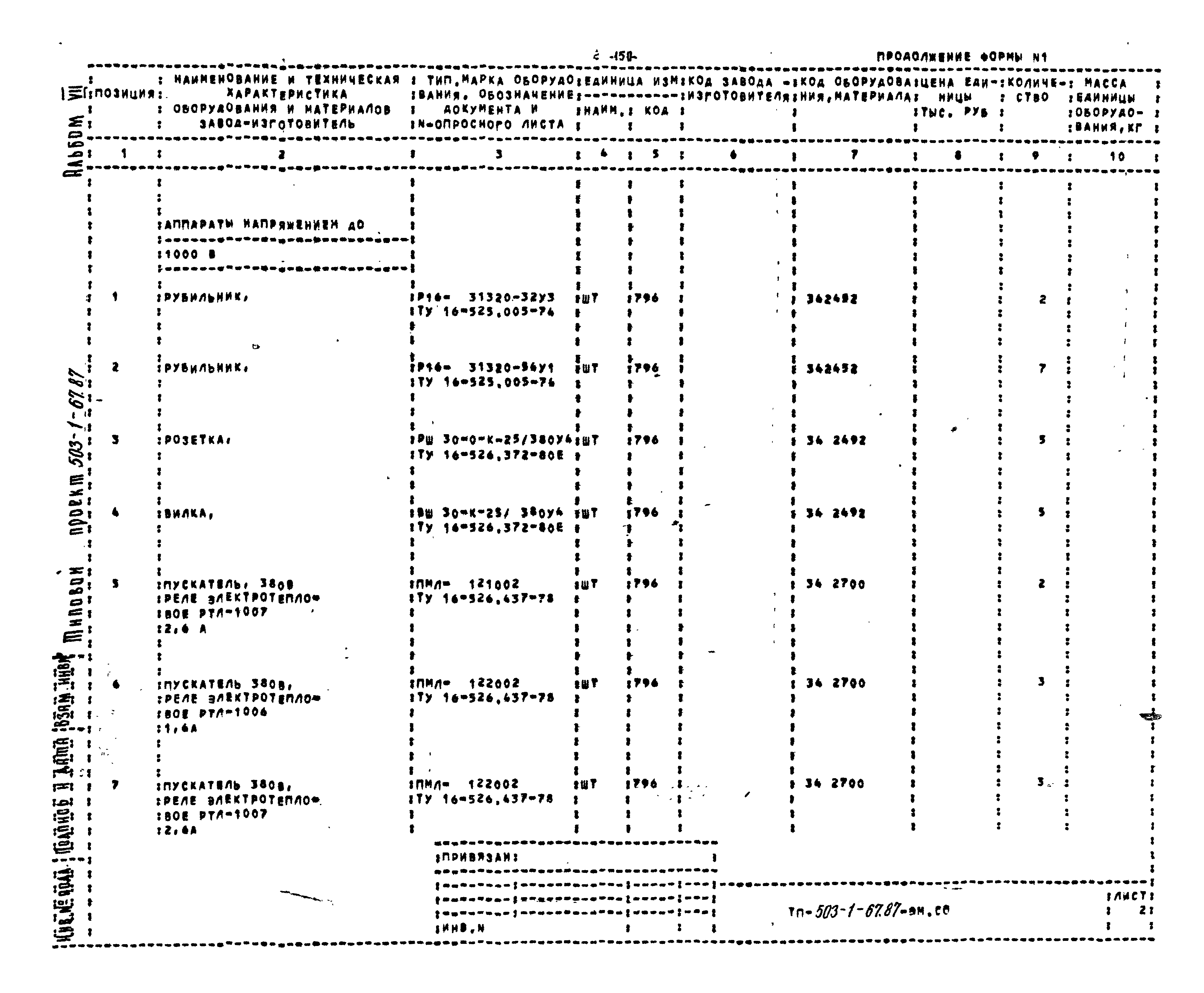 Типовой проект 503-1-67.87