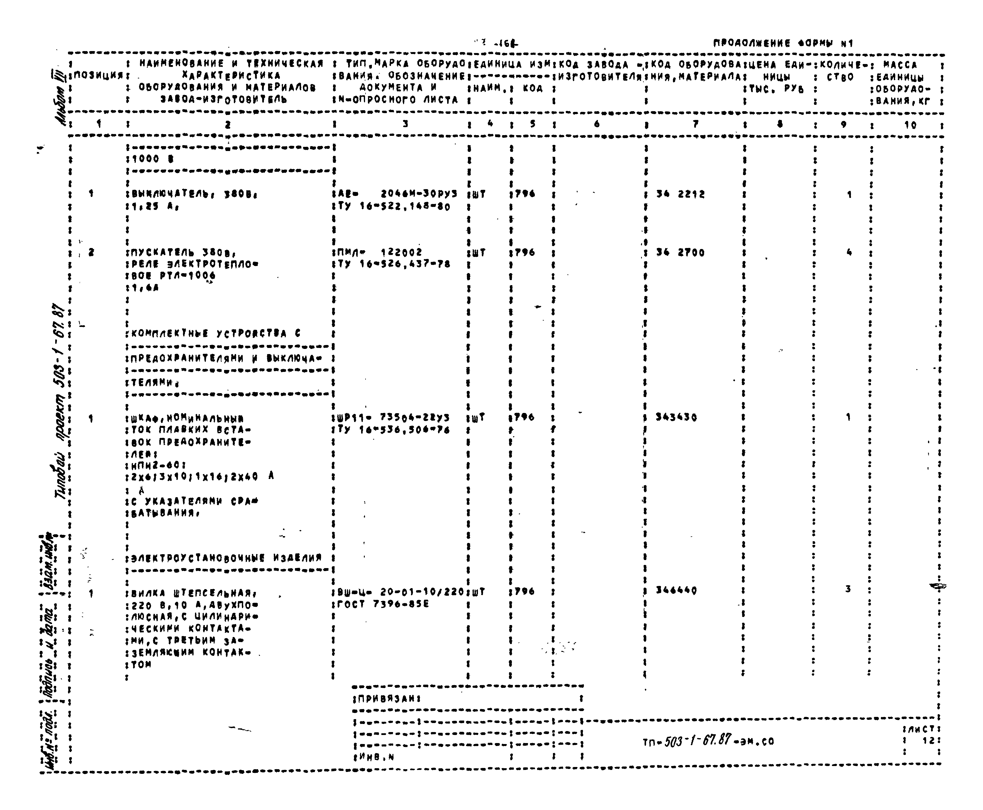 Типовой проект 503-1-67.87