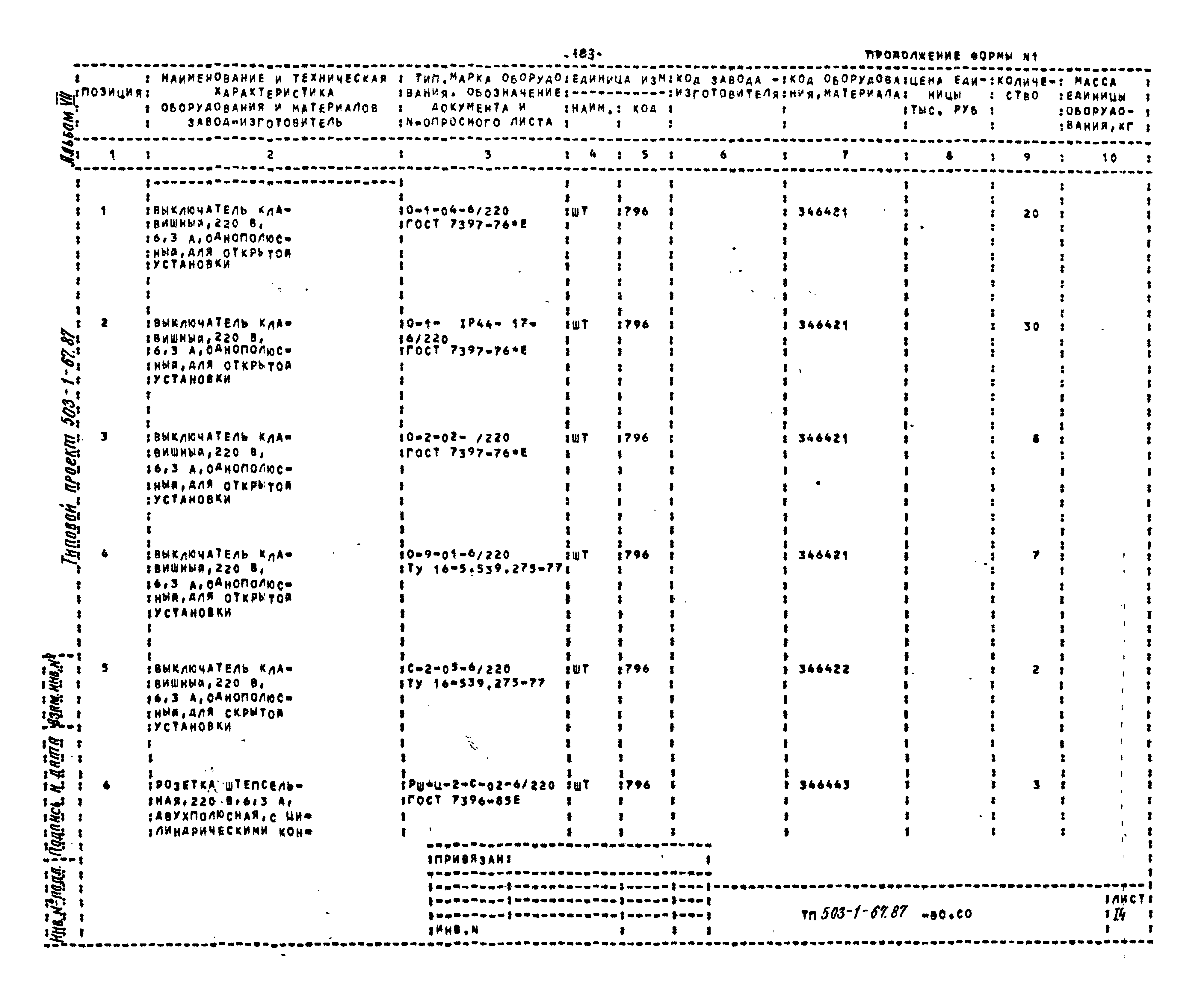 Типовой проект 503-1-67.87