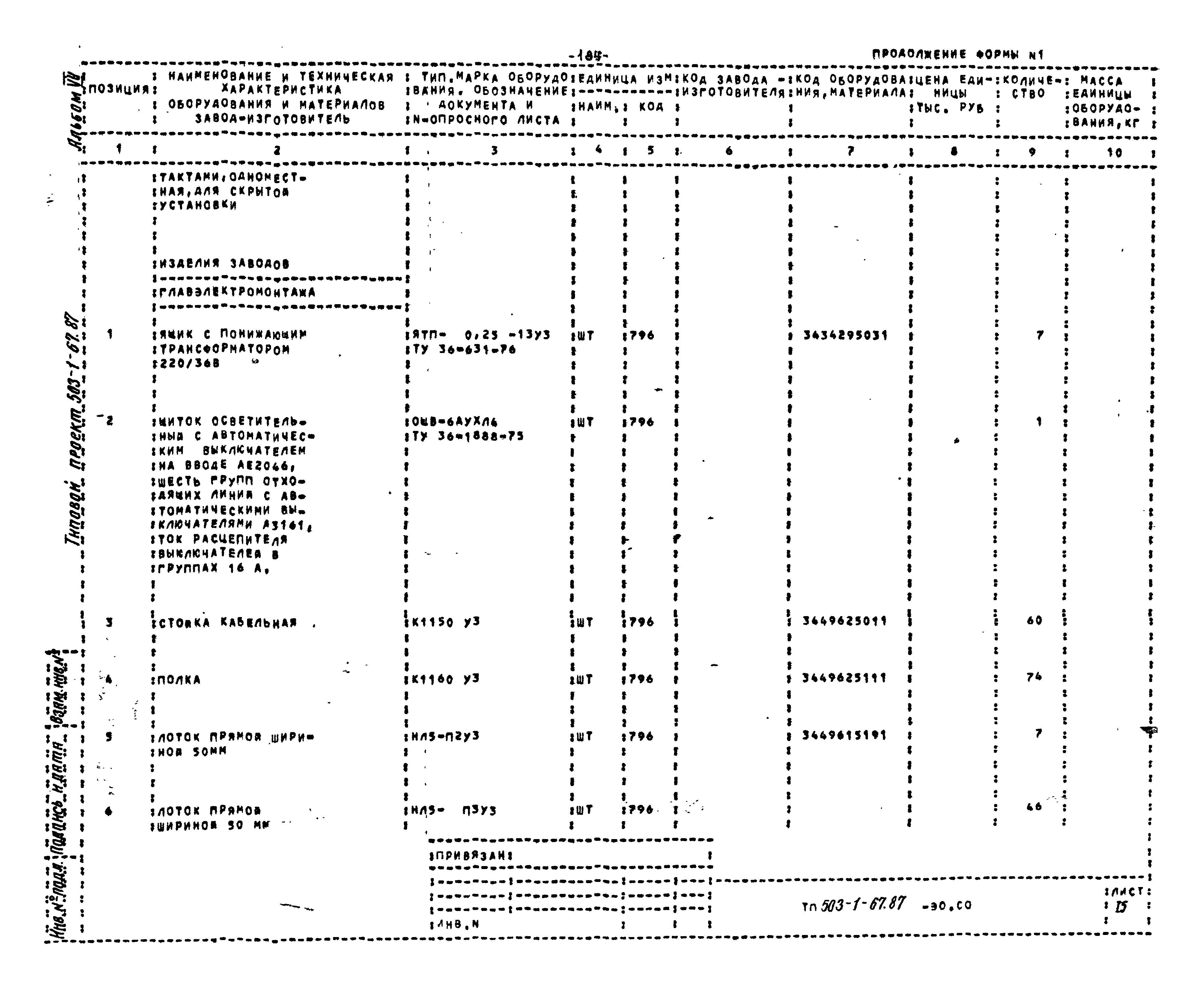 Типовой проект 503-1-67.87