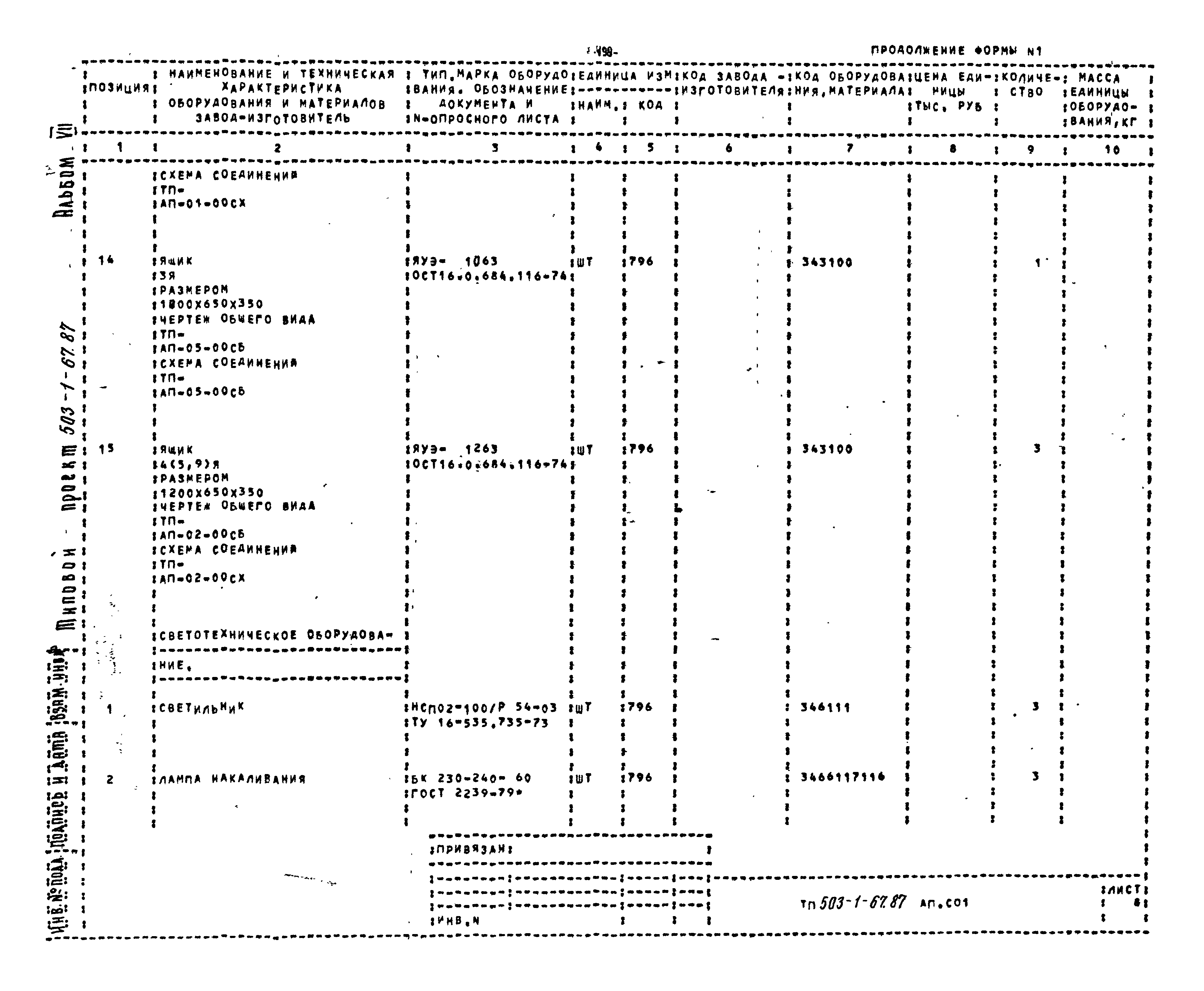 Типовой проект 503-1-67.87