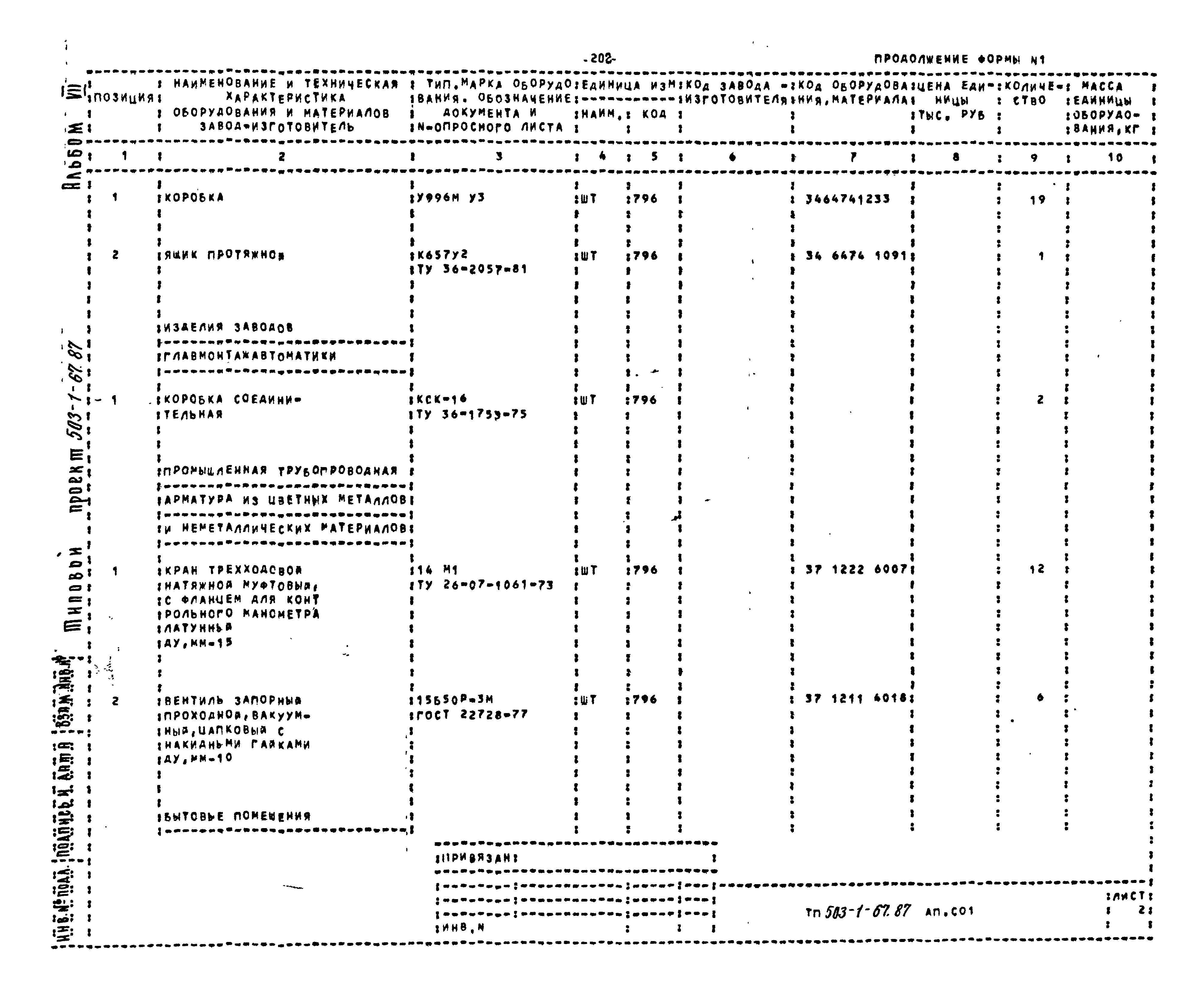 Типовой проект 503-1-67.87