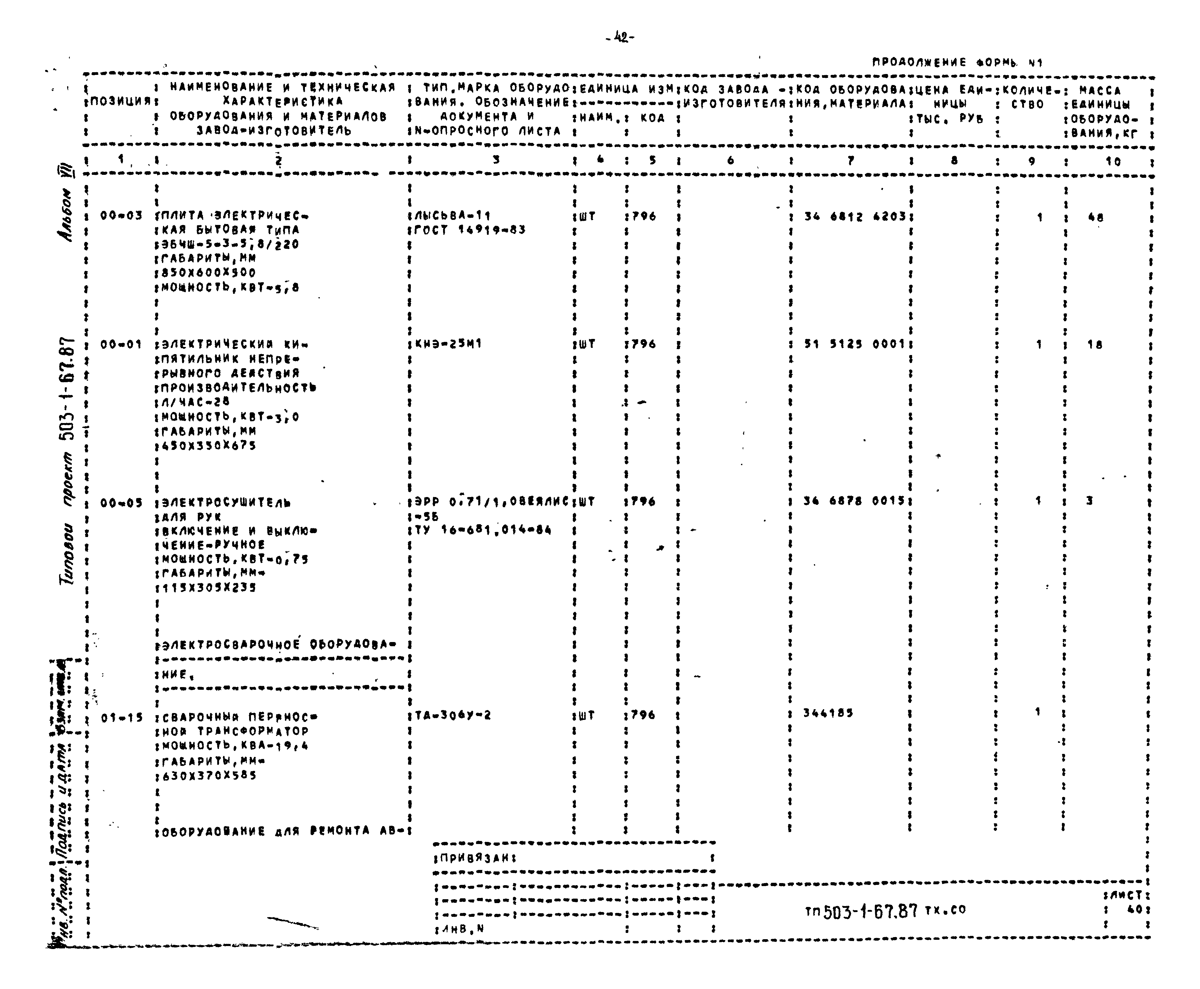 Типовой проект 503-1-67.87