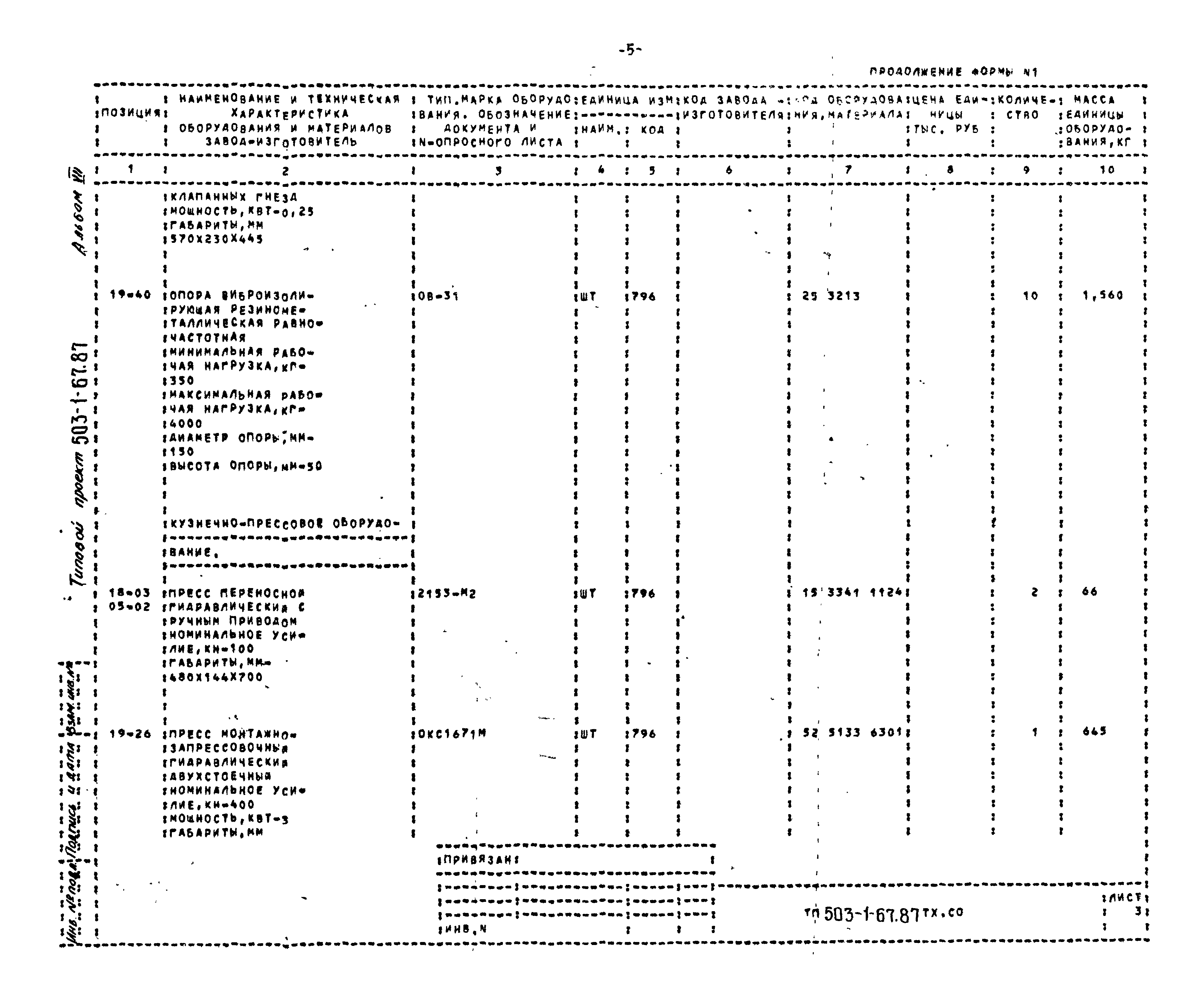 Типовой проект 503-1-67.87