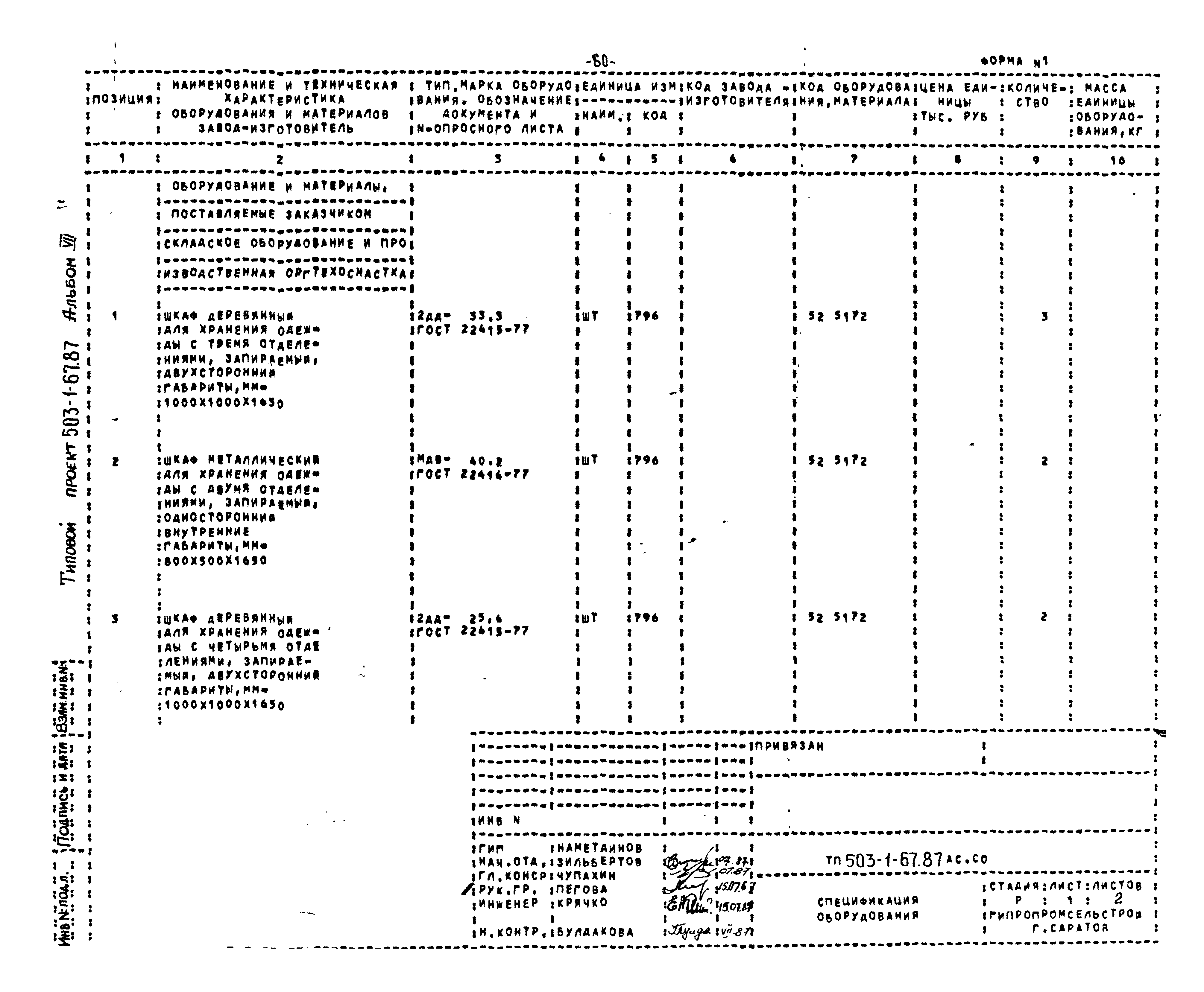 Типовой проект 503-1-67.87