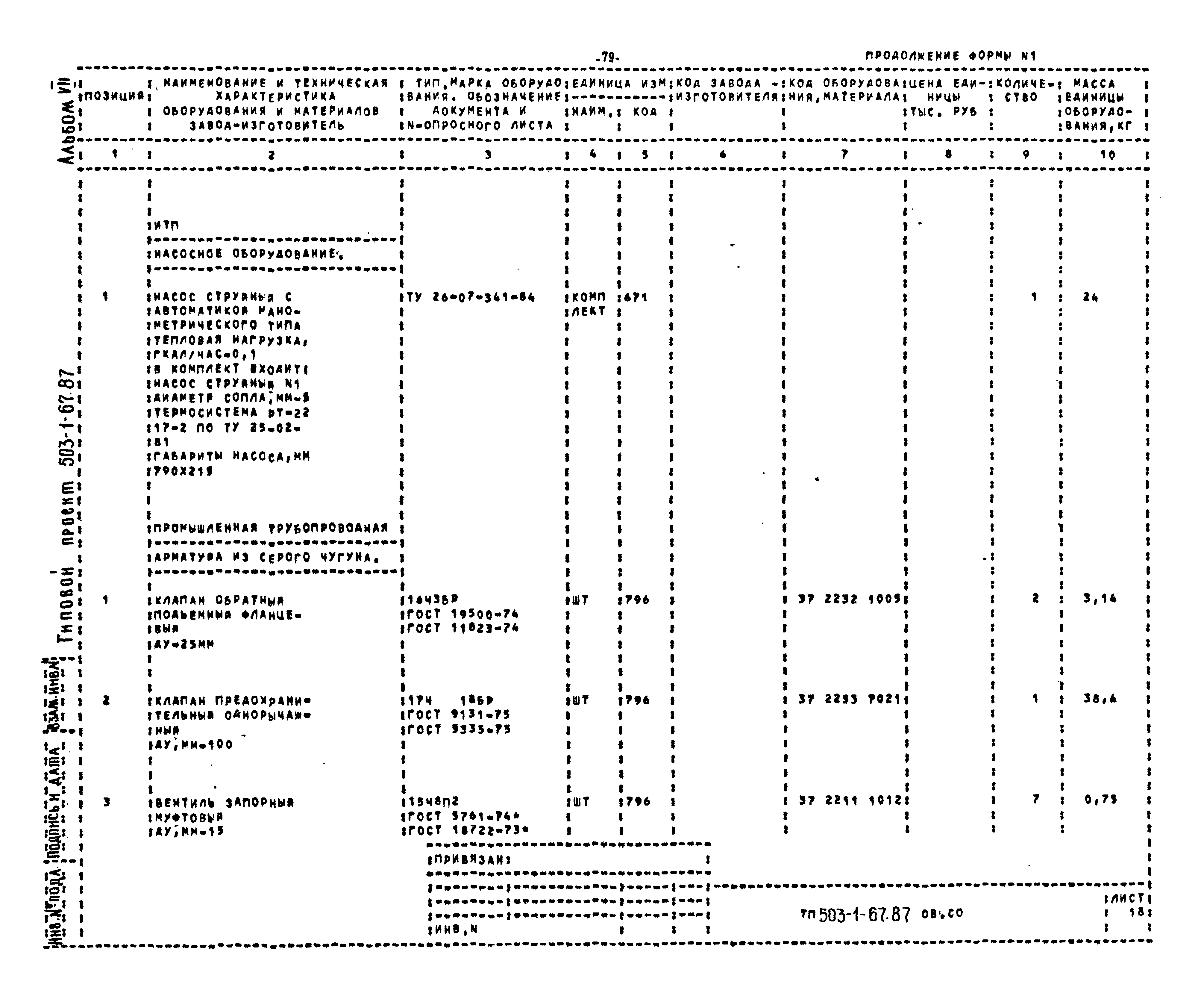 Типовой проект 503-1-67.87