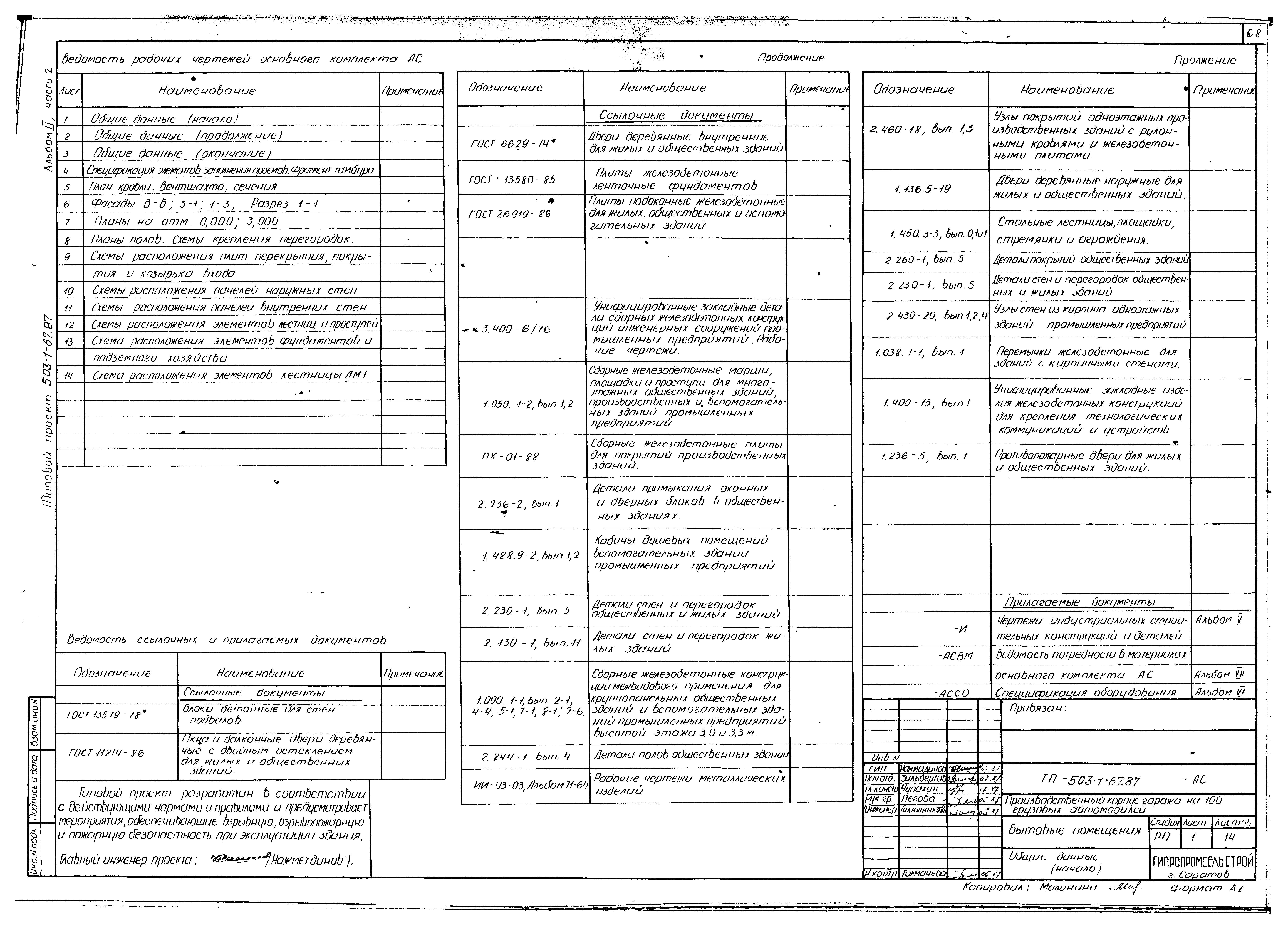 Типовой проект 503-1-67.87