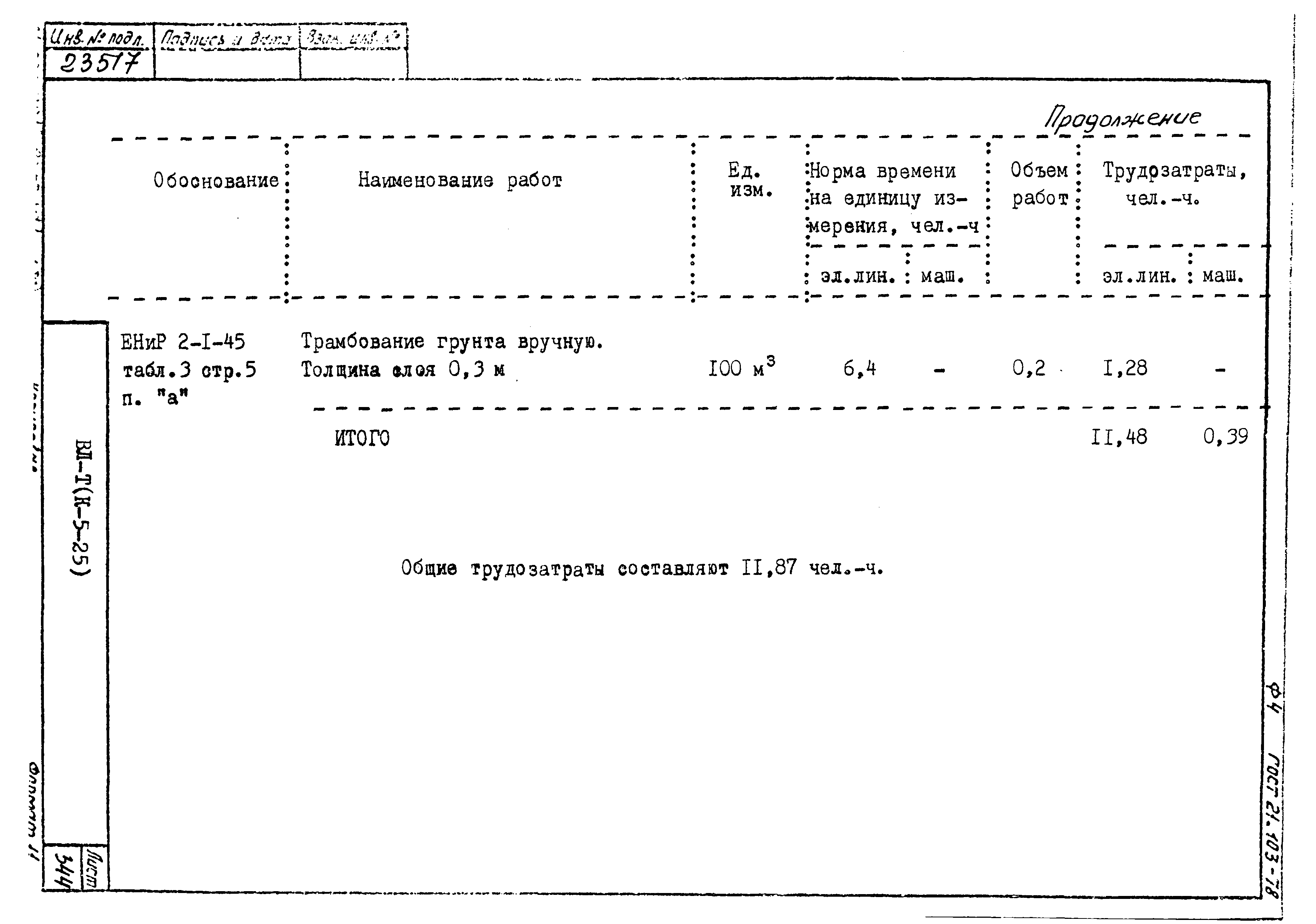 Технологическая карта К-5-25-36