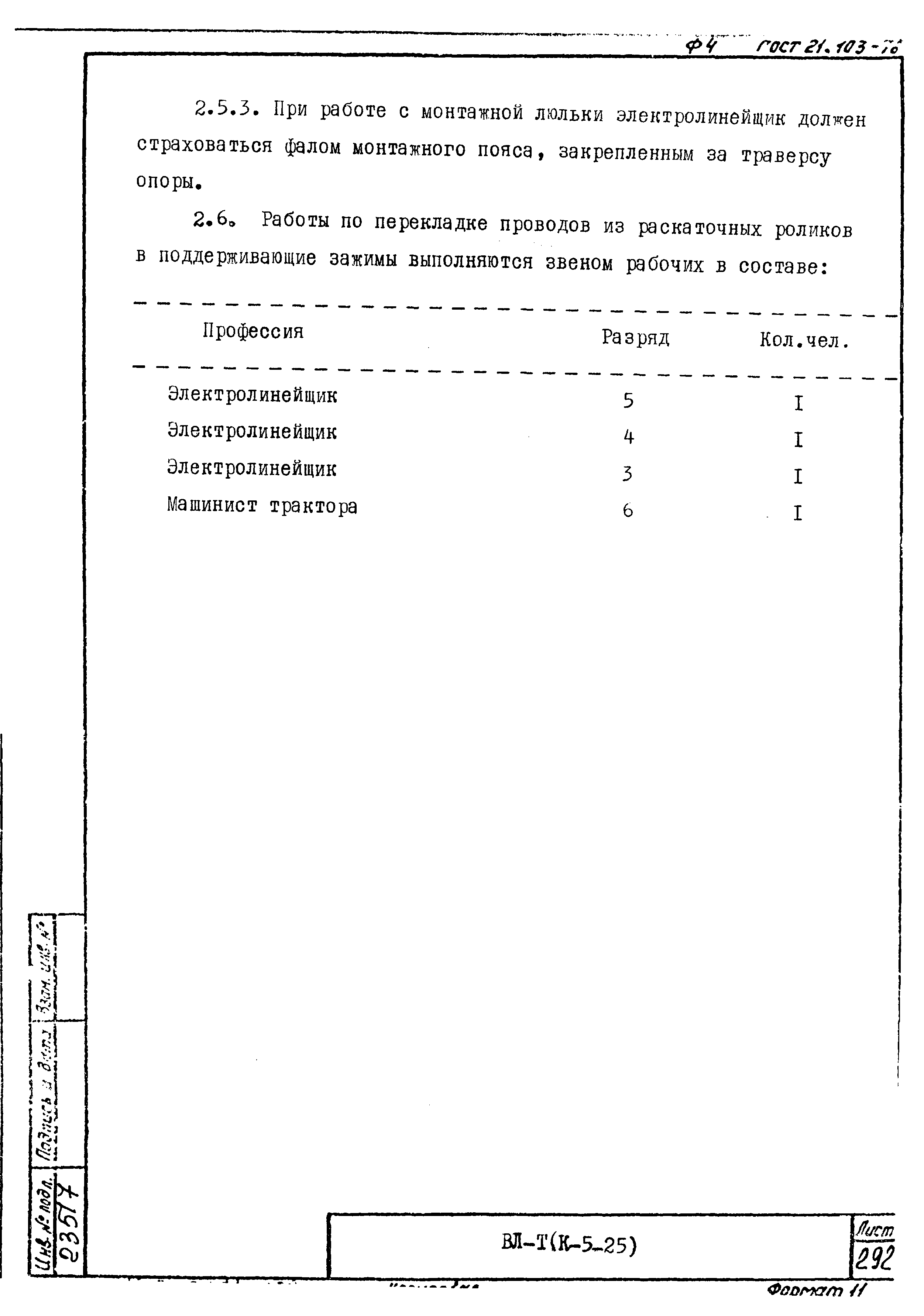 Технологическая карта К-5-25-29