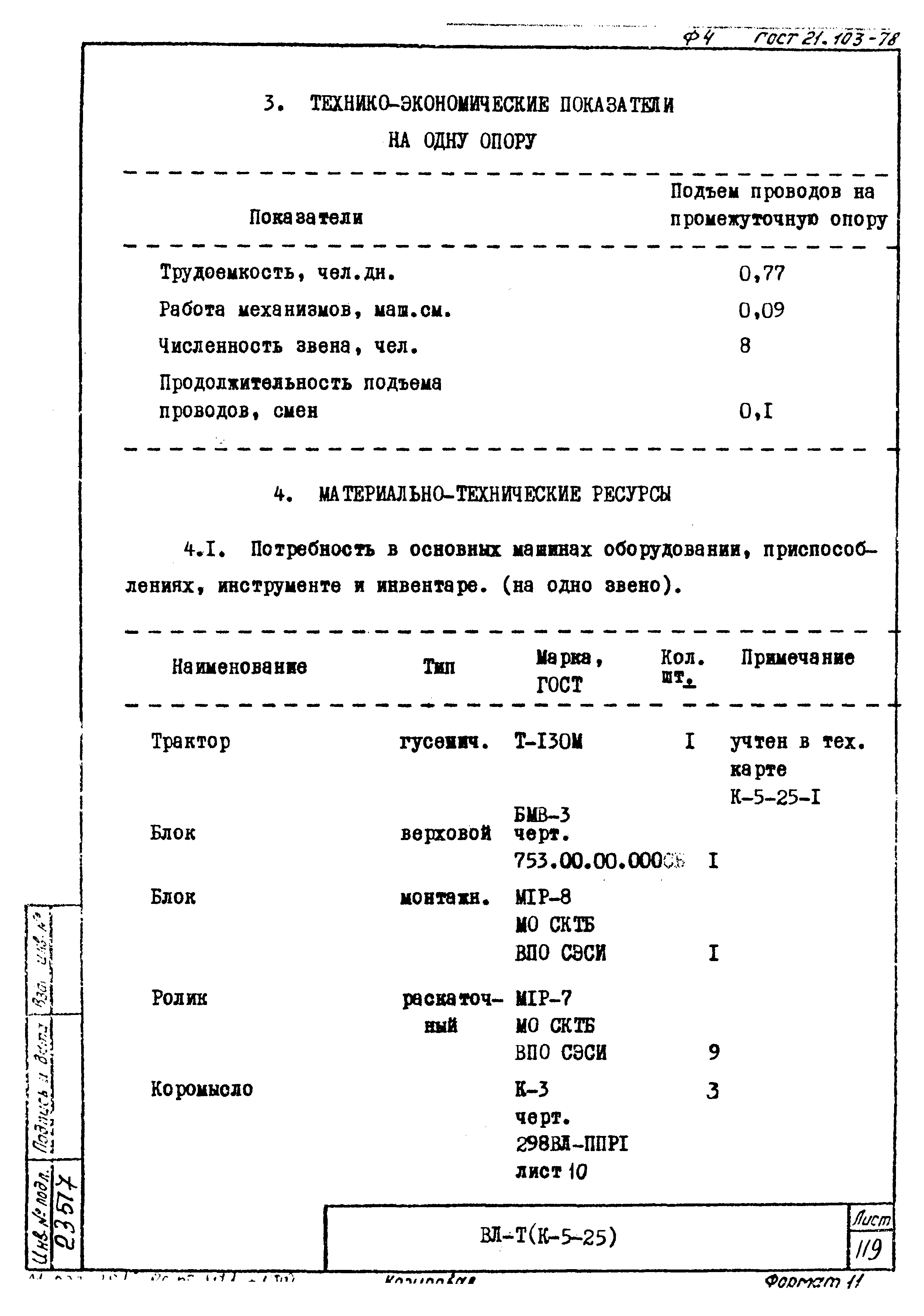 Технологическая карта К-5-25-11