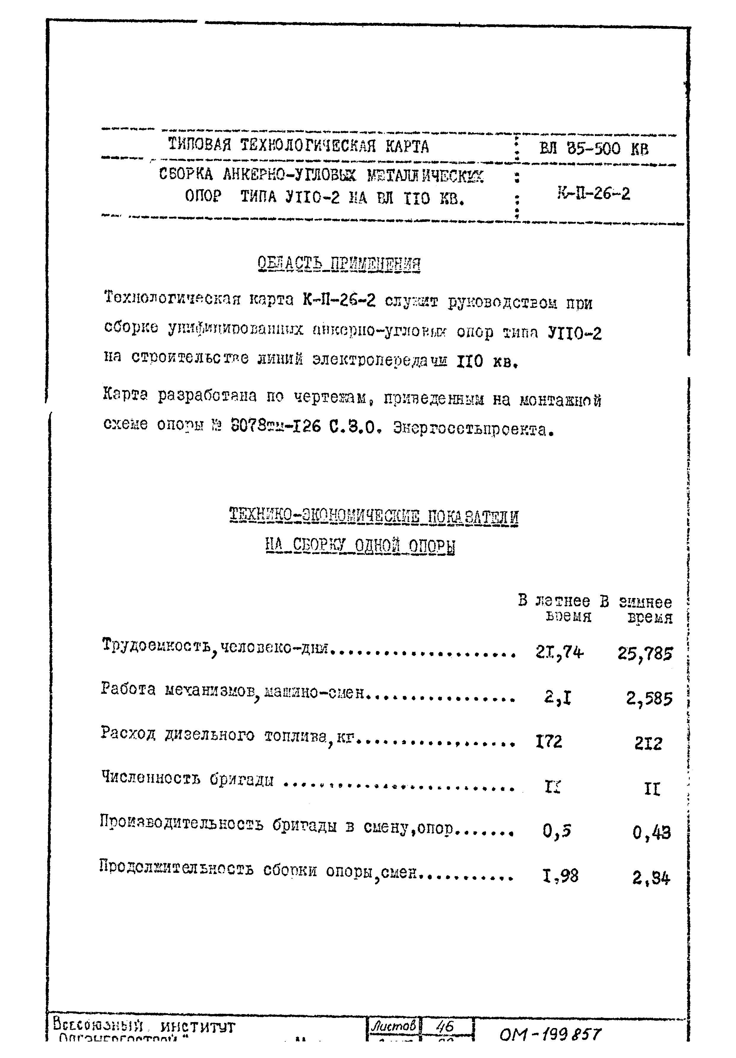 Технологические карты К-II-26-2