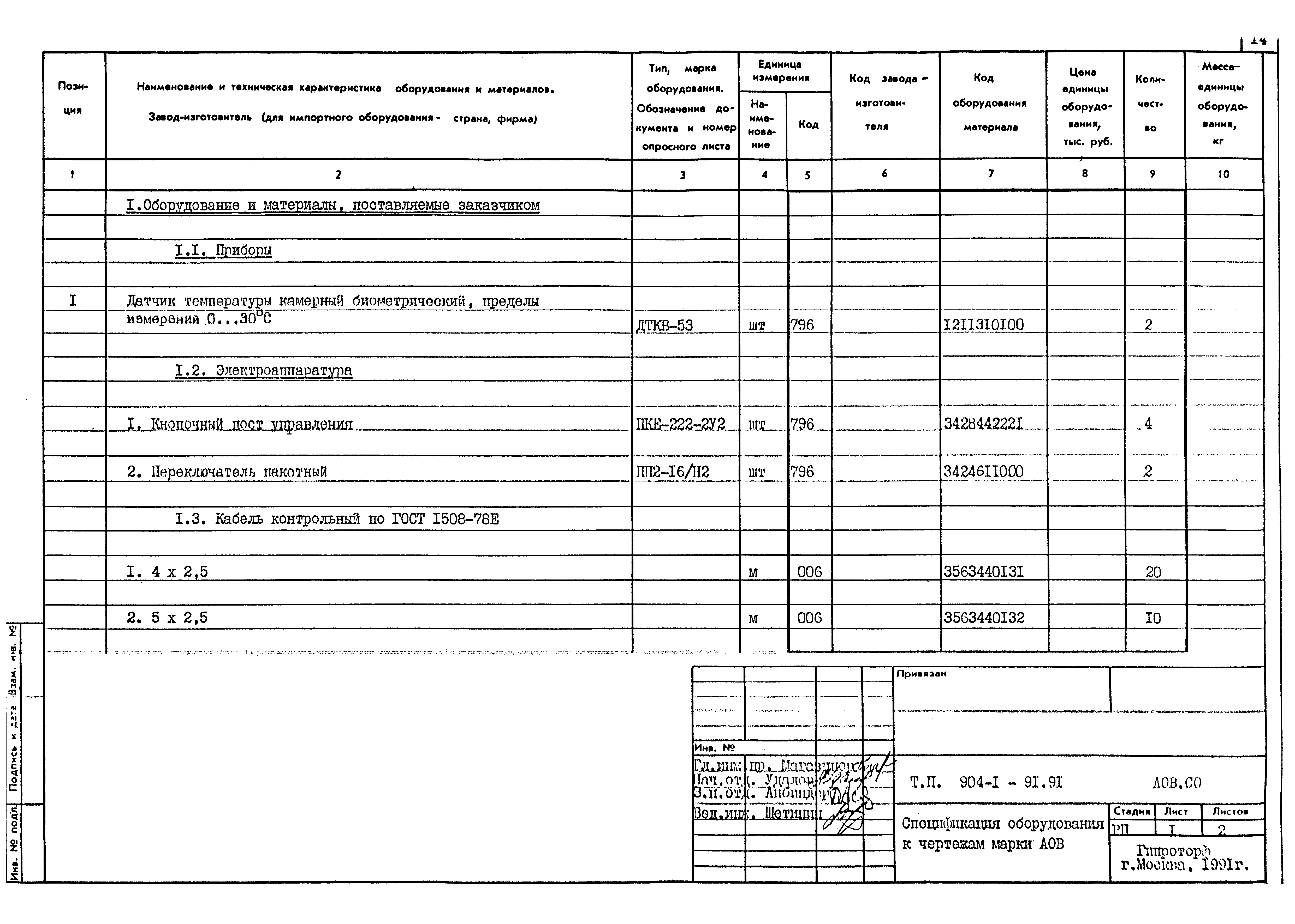 Типовой проект 904-1-91.91