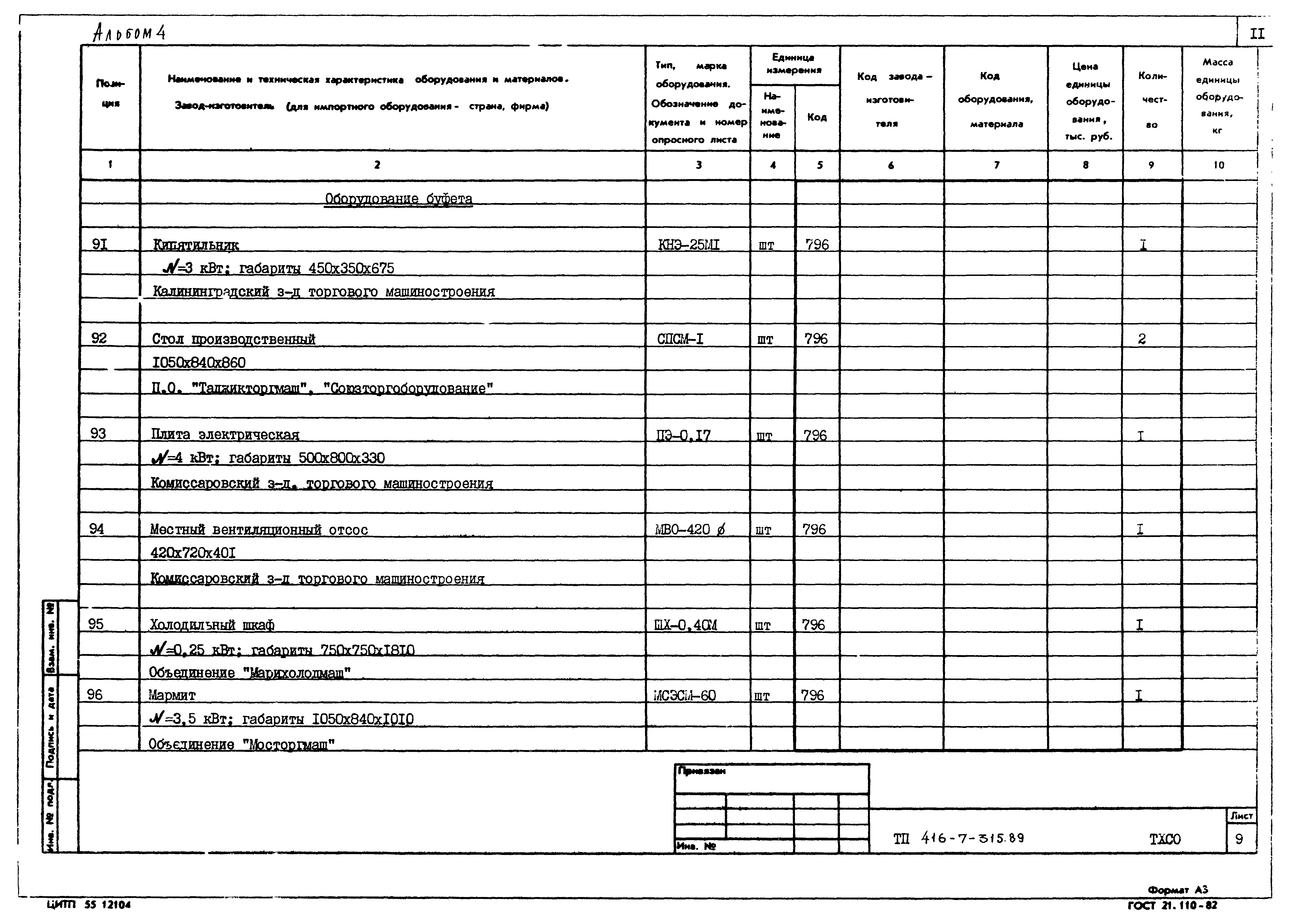 Типовой проект 416-7-315.89