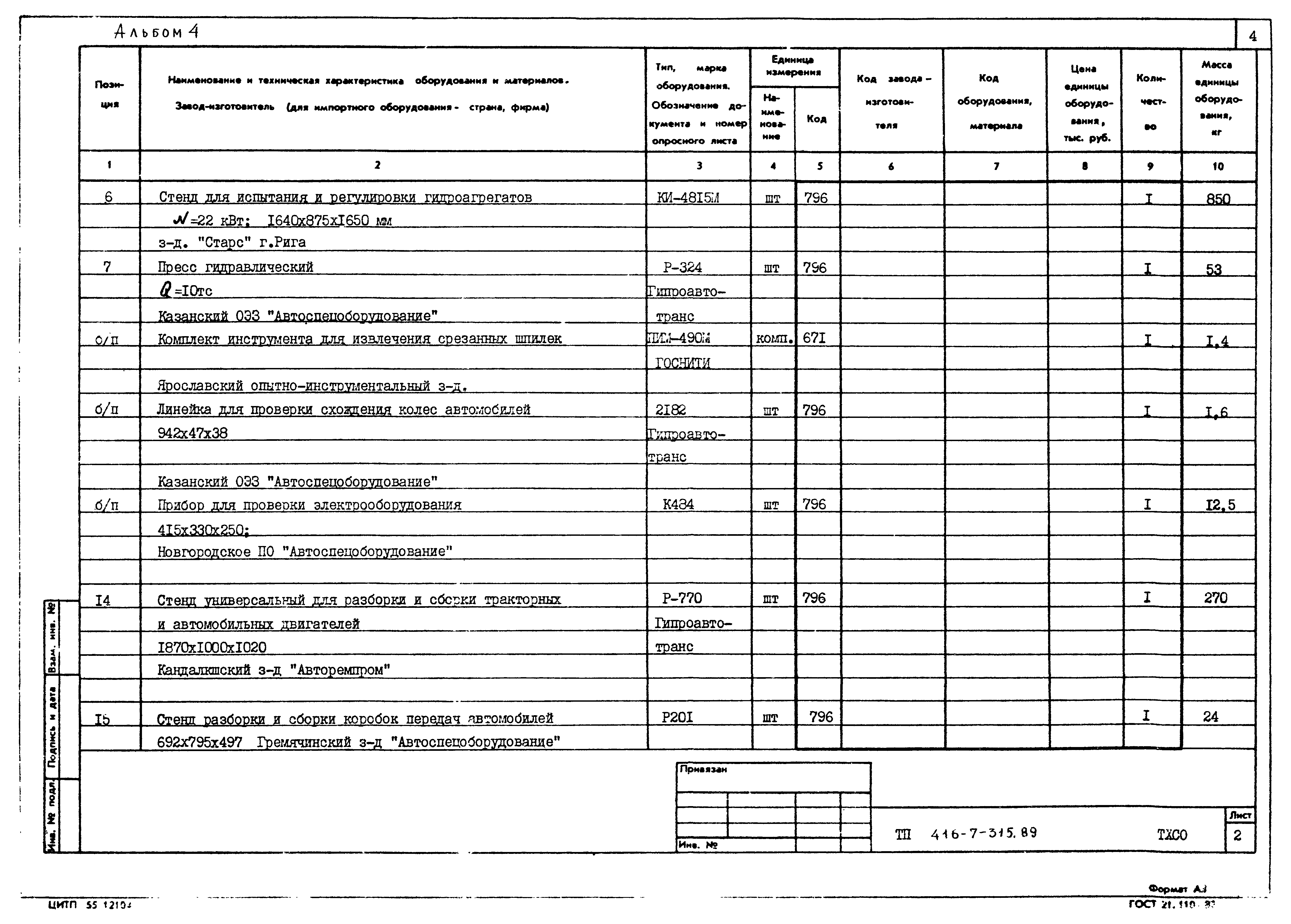Типовой проект 416-7-315.89