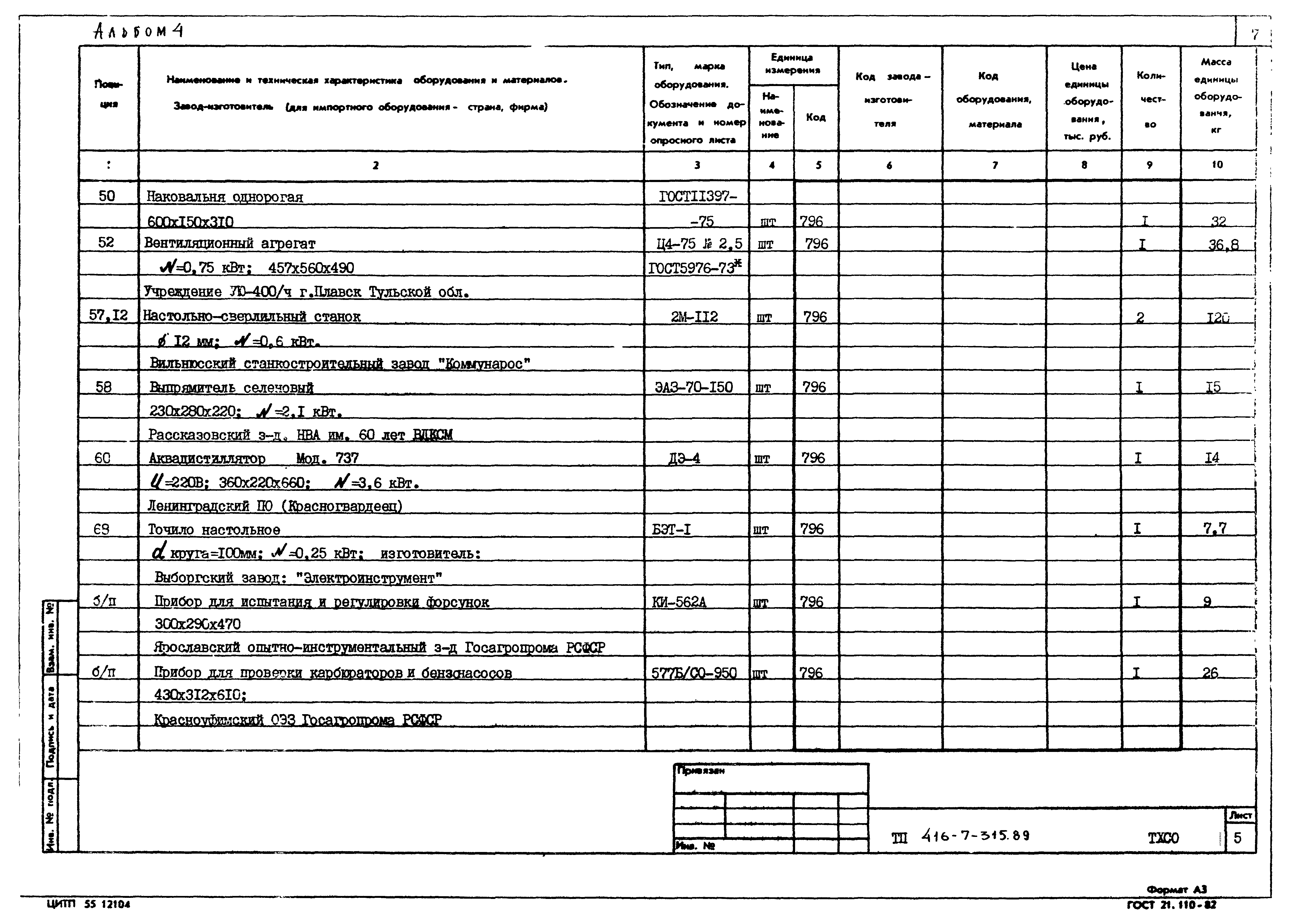 Типовой проект 416-7-315.89