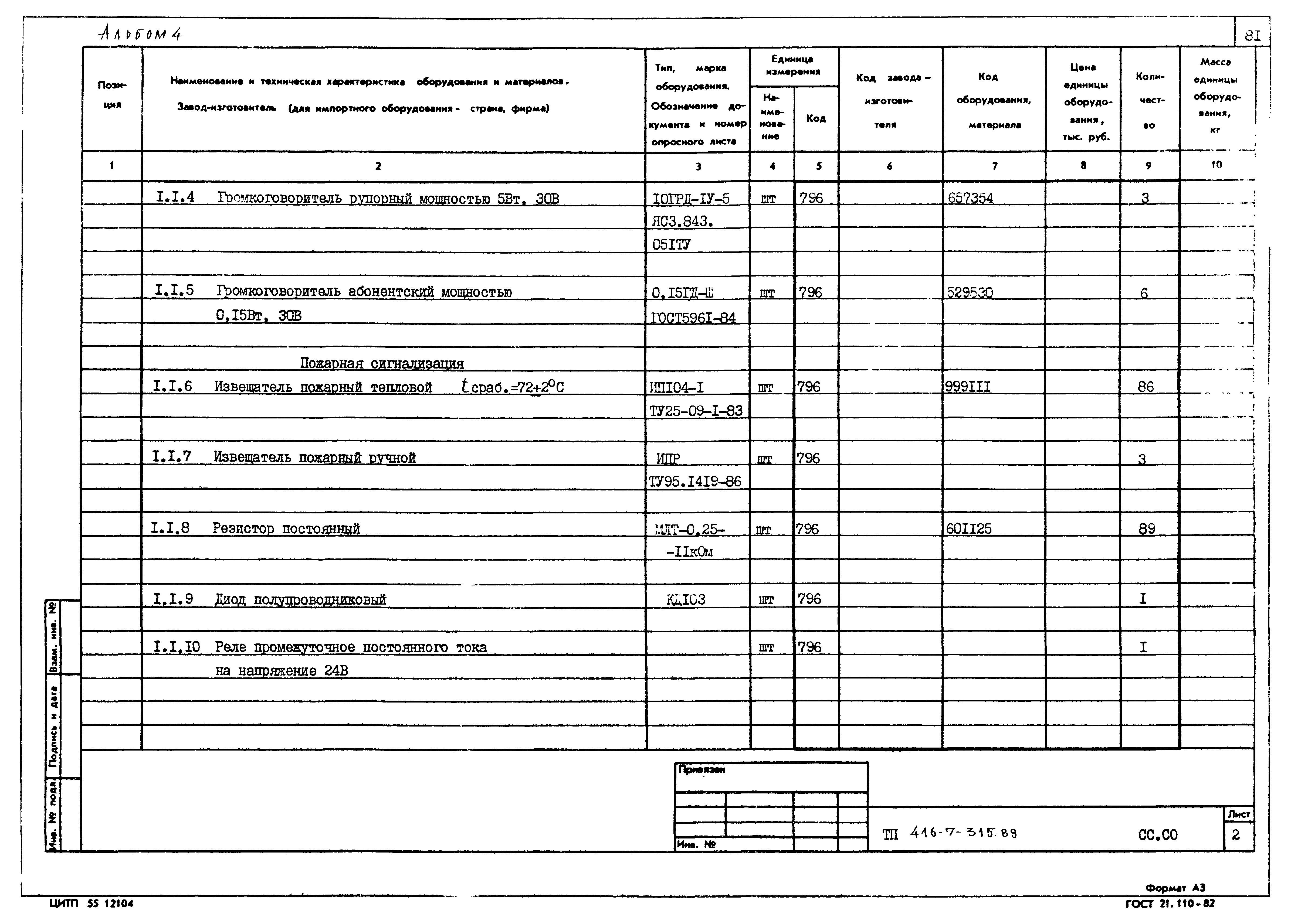 Типовой проект 416-7-315.89