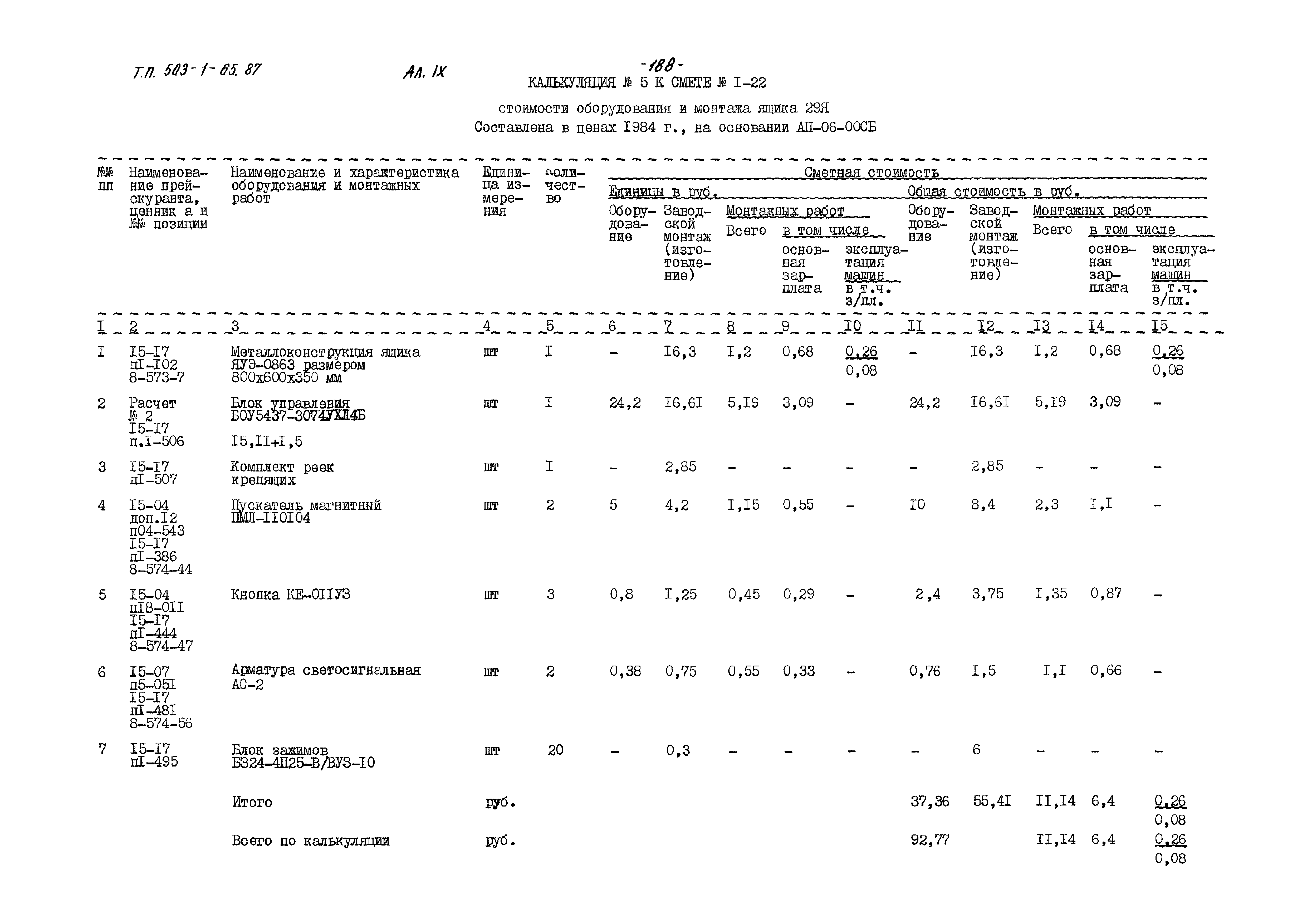 Типовой проект 503-1-65.87