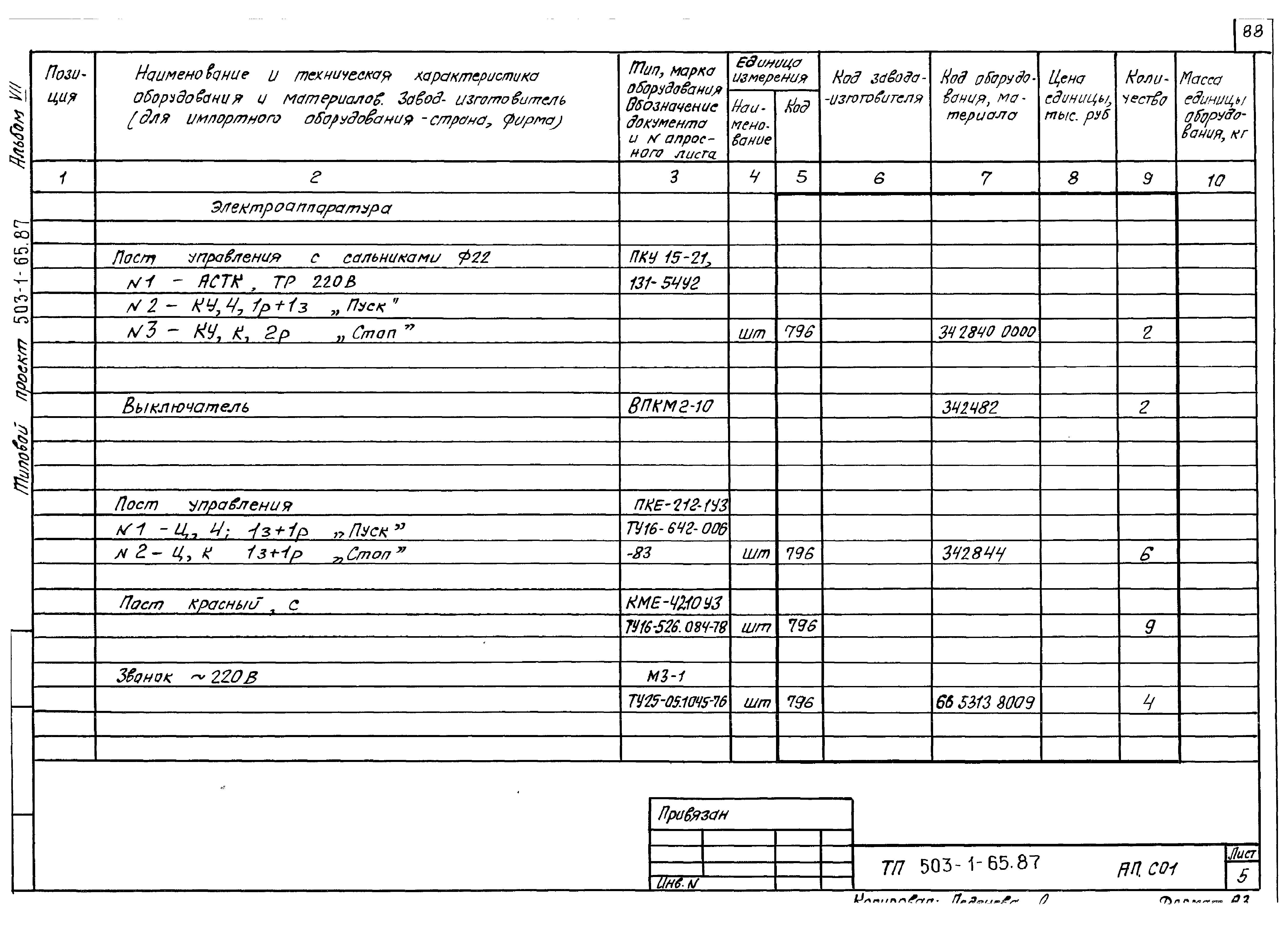 Типовой проект 503-1-65.87