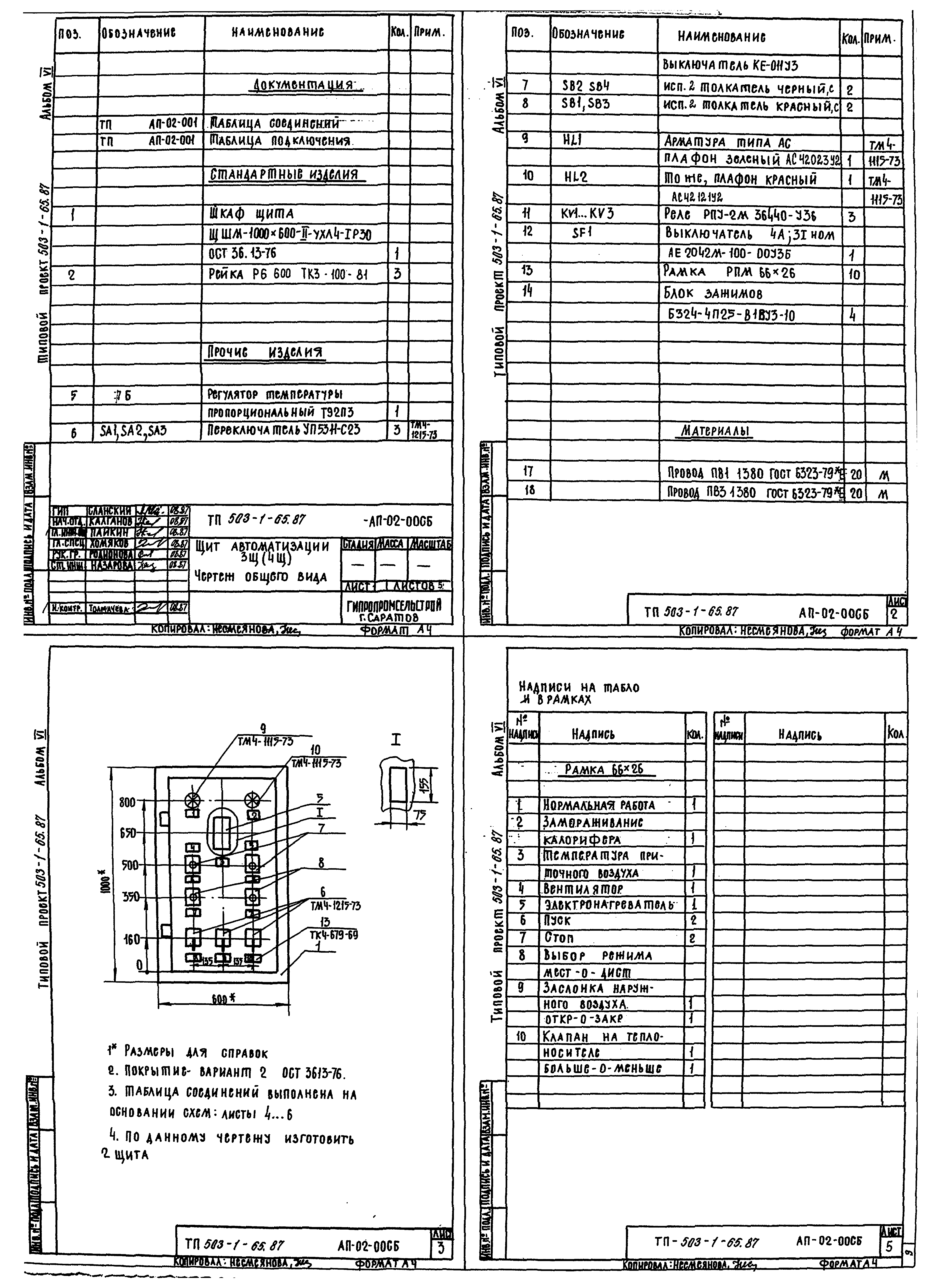 Типовой проект 503-1-65.87